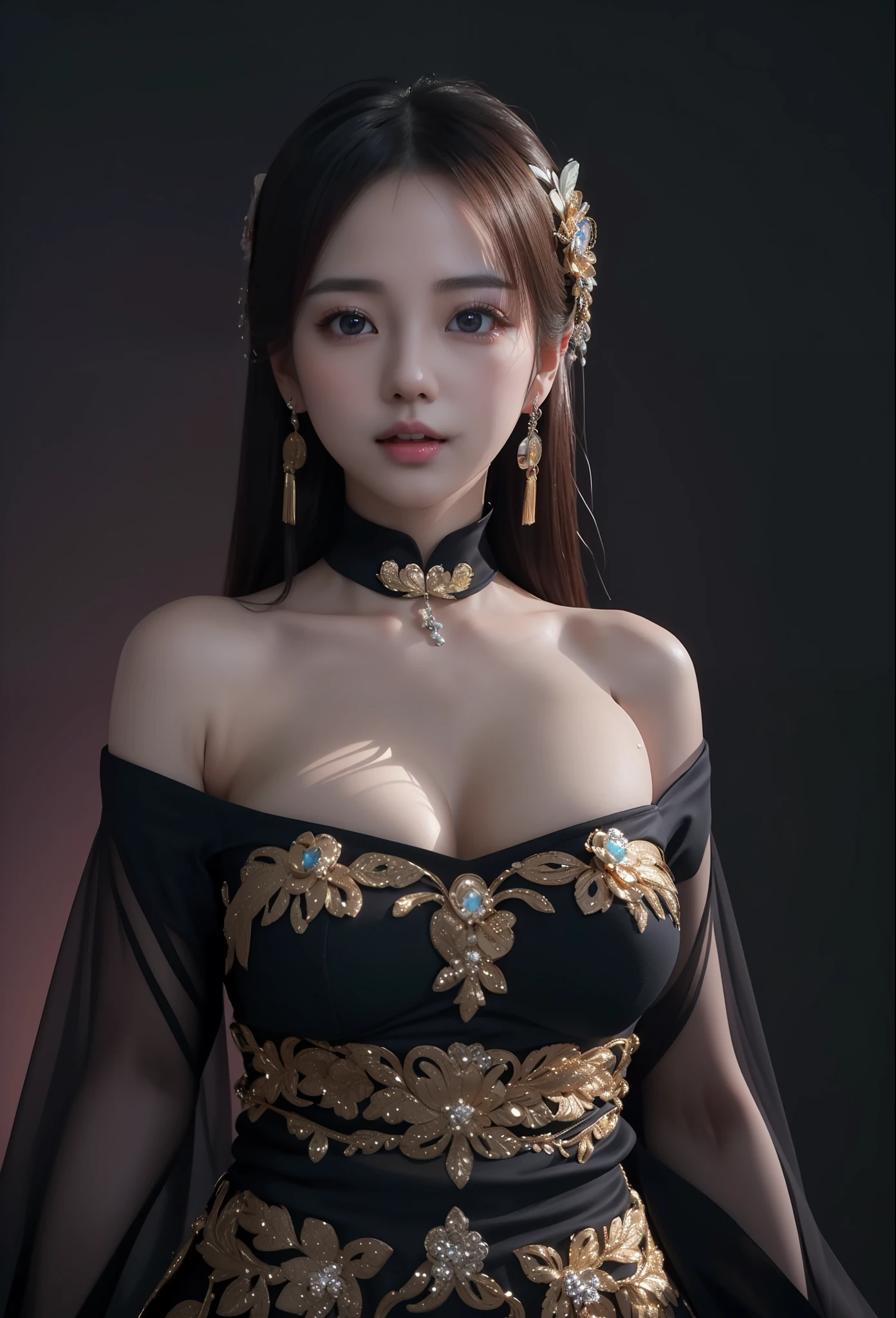 masterpiece, best quality, extremely detailed 8k, ultra hd, ultra-detailed, highly detailed, highly realistic, ultra-realistic, hyperrealistic, hyperrealism, (1woman:1.5), (solo:1.5), (beautiful cute Taiwanese Idol woman:1.5), (beautiful cute JAV Idol woman:1.6), anatomically correct, (detailed realistic skin), (realistic big breasts), slender abs, (closed mouth:1.35), nsfw,