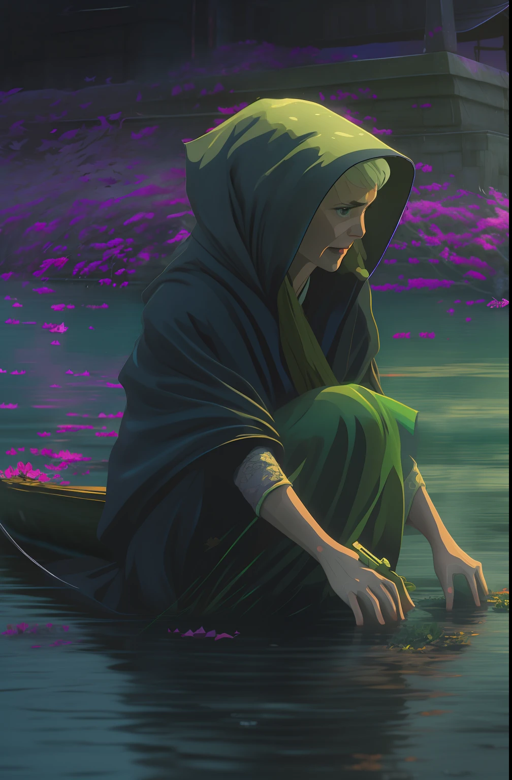 Pattern, realistic fentezi, mermaid+an alien, comb, tail, big blue eyes, Eardrum, flippers, tail, blue body color, 独奏, water, hairlong, water surface, waves, on a boat, brown-hair, tail, An old ship, from on the side, Vodrosli, pisceus, slime, fuzzy, hood up, corals, gloves, Nature, brown eye, red gloves, squat sitting, closed mouth, Hooded raincoat, storm, Depth of field, black footwear, 7K red frock coat,A hyper-realistic, hyper-detailing, analog style, older woman, Volyanoy +mermaid+an alien, has mimic wrinkles, Dark hair;, wrinkles, 1.90 in height, An old battered cloak, detailed skin, Matte skin, soft-lighting, sub-surface Scattering, Realistic, Heavy shadow, Masterpiece, Best Quality, ultra realistis, 8K, the golden ratio, Intricate, high detail, Film photography, soft focus, witchy, Girl over 49 years old, in a cloak with a hood on his head, An old scarf, wrapped around the head, The wind steals the leaves, + Baba Yaga, standing next to a ruined houseDetailed appearance, Четкость 8 K, A huge loose rope weighs in front, A whirlwind of leaves beneath your feet, BREAK , Illustrate a monochromatic world, Use only shades of black, White & gris, To convey depth, Emotions and striking visual impact. Landscapes."street fighter", in the style of 0MIB, Ghibli