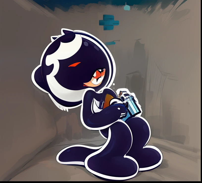um close up de um personagem de desenho animado, Felix cat on a cell phone, Telegrama Sticker, Cuphead, meme do reddit, jogo e assistir, Estilo de Arte do Cuphead, arte bonito do adesivo do astronauta, Vinny de Vinhinha, Personagem de Among Us, Felix cat, design de adesivo do telegrama, rastejando em um cano de esgoto molhado, among us imposter, 🐋 as 🐘 as 🤖 as 👽 as 🐳