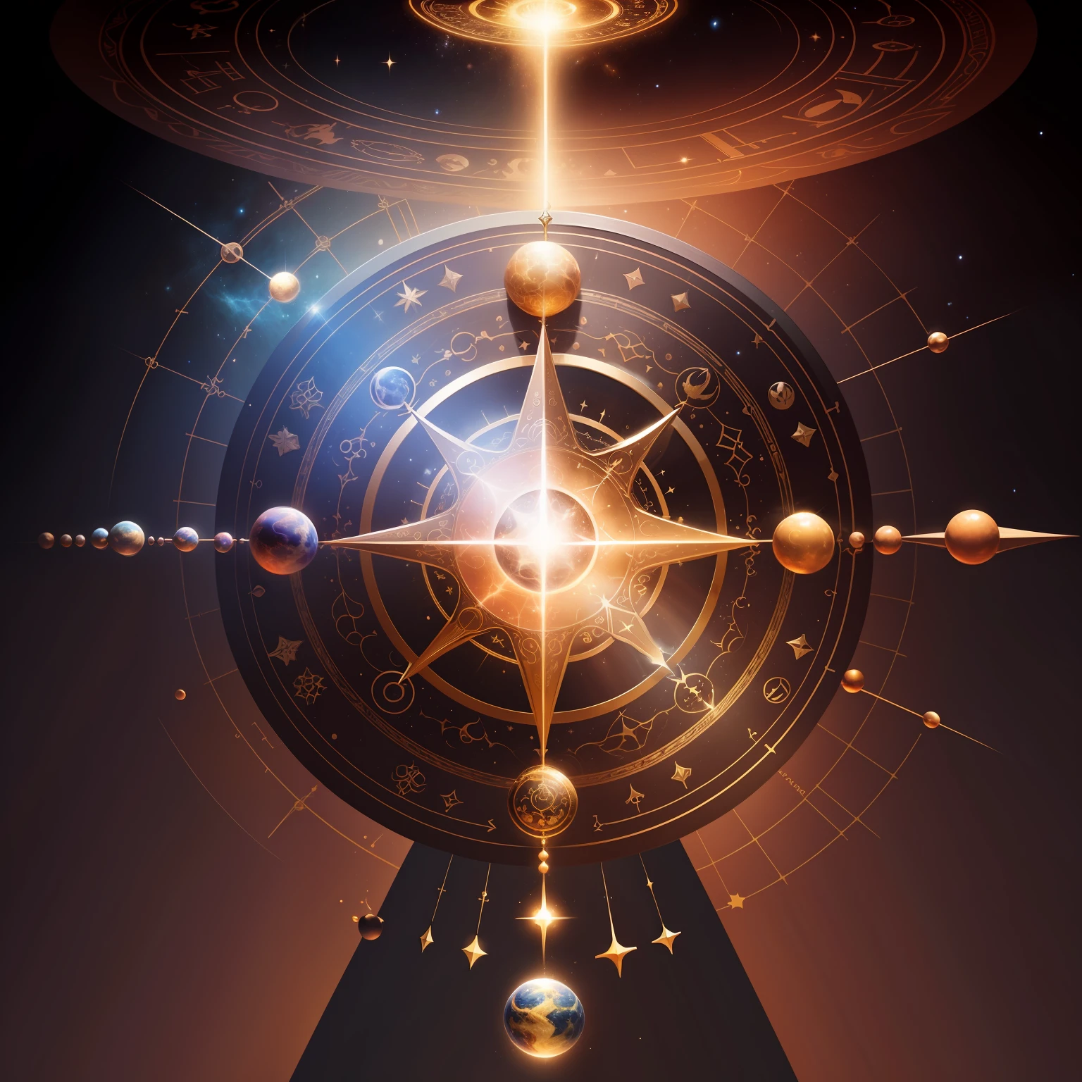 design including 4 elements, universe, energy,  space, planet, astrology, 12 zodiac signs, magic, 5 dimensions