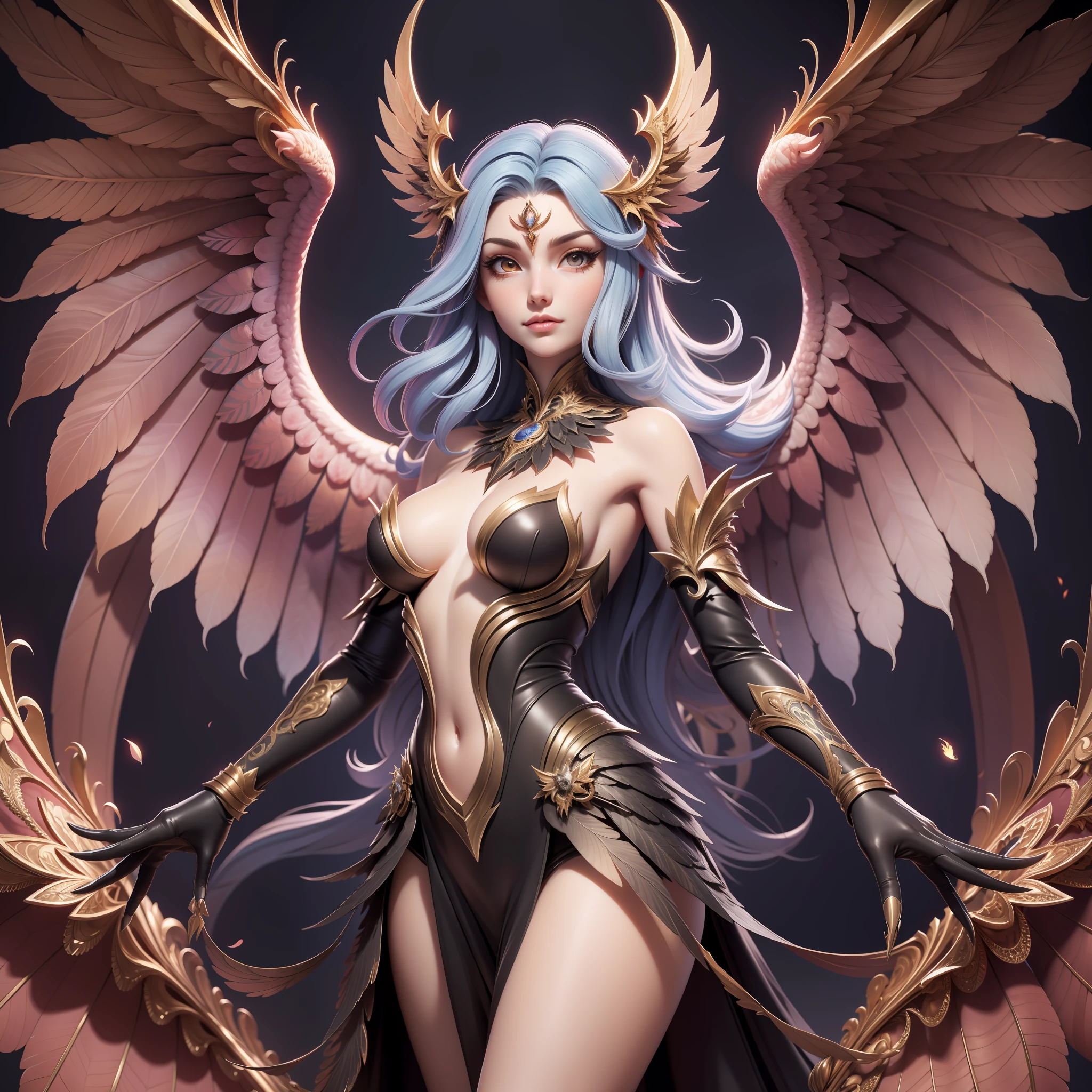 woman, harpy wings, claws, (masterpiece, superior quality, best quality, official art, beautiful and aesthetic: 1.2), (1girl:1.3), (fractal art:1.3),