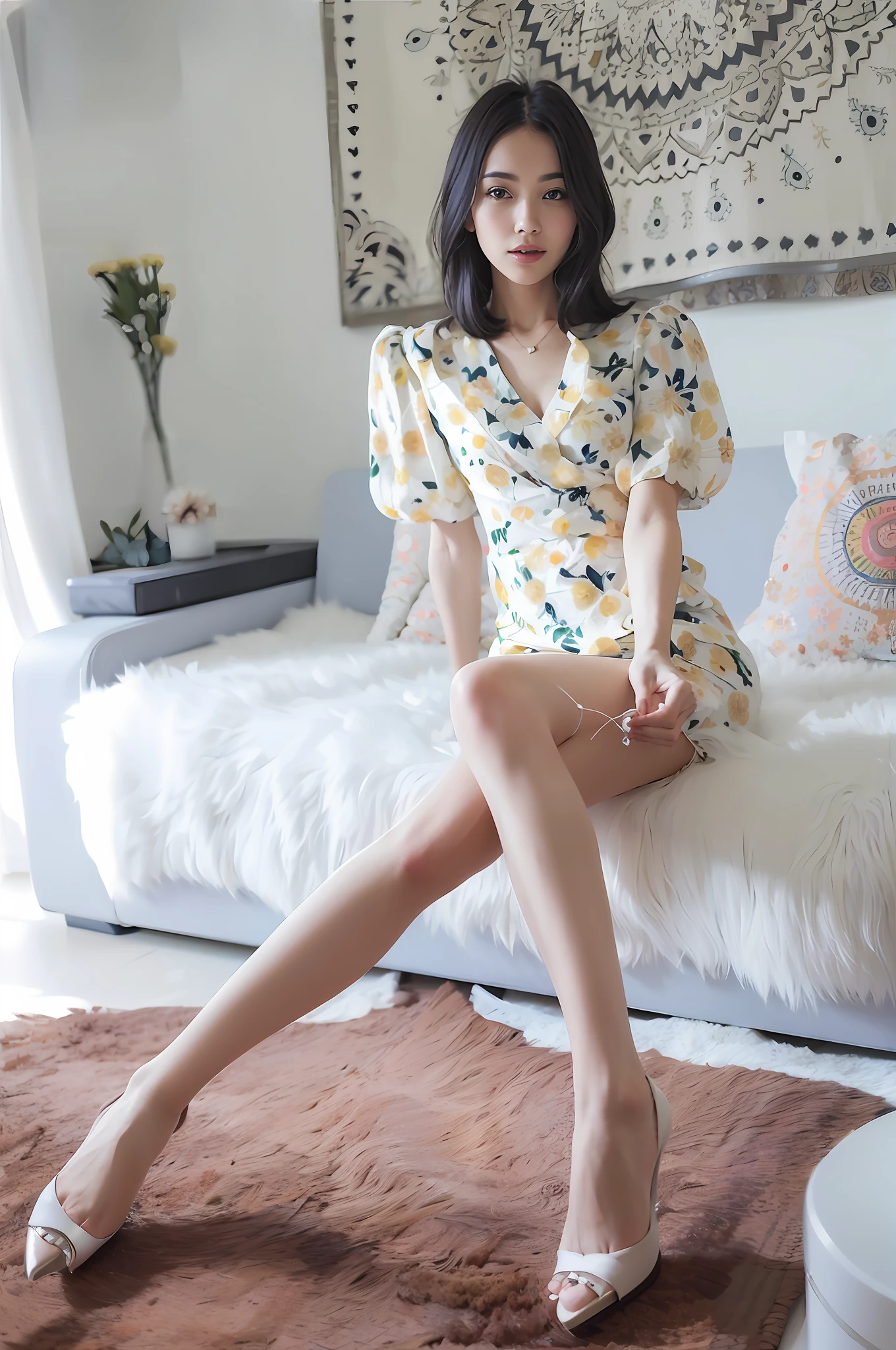 White floor,White wall