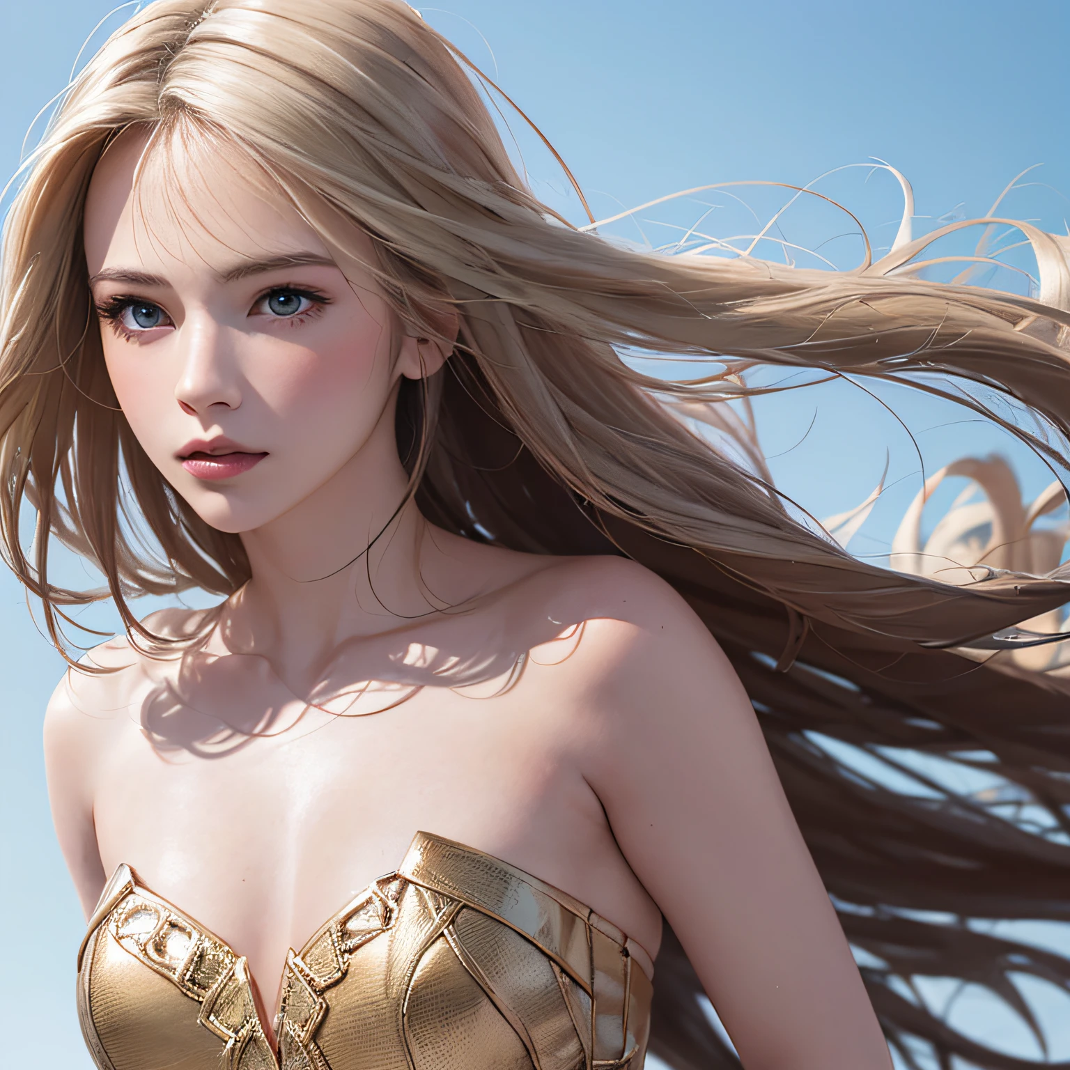 (8K, RAW Photos, of the highest quality, Masterpieces: 1.2), (Realistic, Photorealistic: 1.37), Highest Quality, Ultra High Resolution, light  leaks, Dynamic lighting, Slim and smooth skin, (Full body:1.3), (Soft Saturation: 1.6), (Fair skin: 1.2), (Glossy skin: 1.1), Oiled skin, 22 years old, Night, shiny white blonde, Well-formed, Hair fluttering in the wind, Close-up shot of face only, Physically Based Rendering, From multiple angles