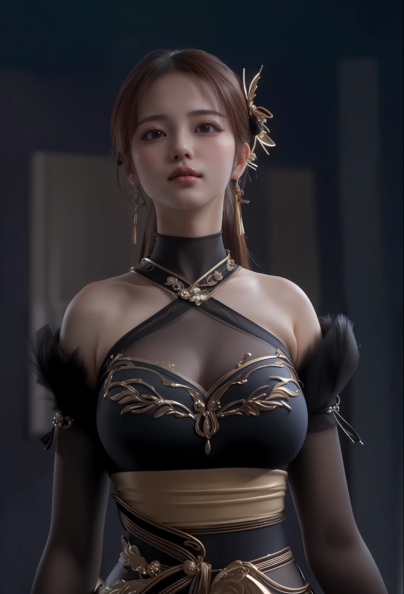 masterpiece, best quality, extremely detailed 8k, ultra hd, ultra-detailed, highly detailed, highly realistic, ultra-realistic, hyperrealistic, hyperrealism, (1woman:1.5), (solo:1.5), (beautiful cute Taiwanese Idol woman:1.5), (beautiful cute JAV Idol woman:1.6), anatomically correct, (detailed realistic skin), (realistic big breasts), slender abs, (closed mouth:1.35), nsfw,