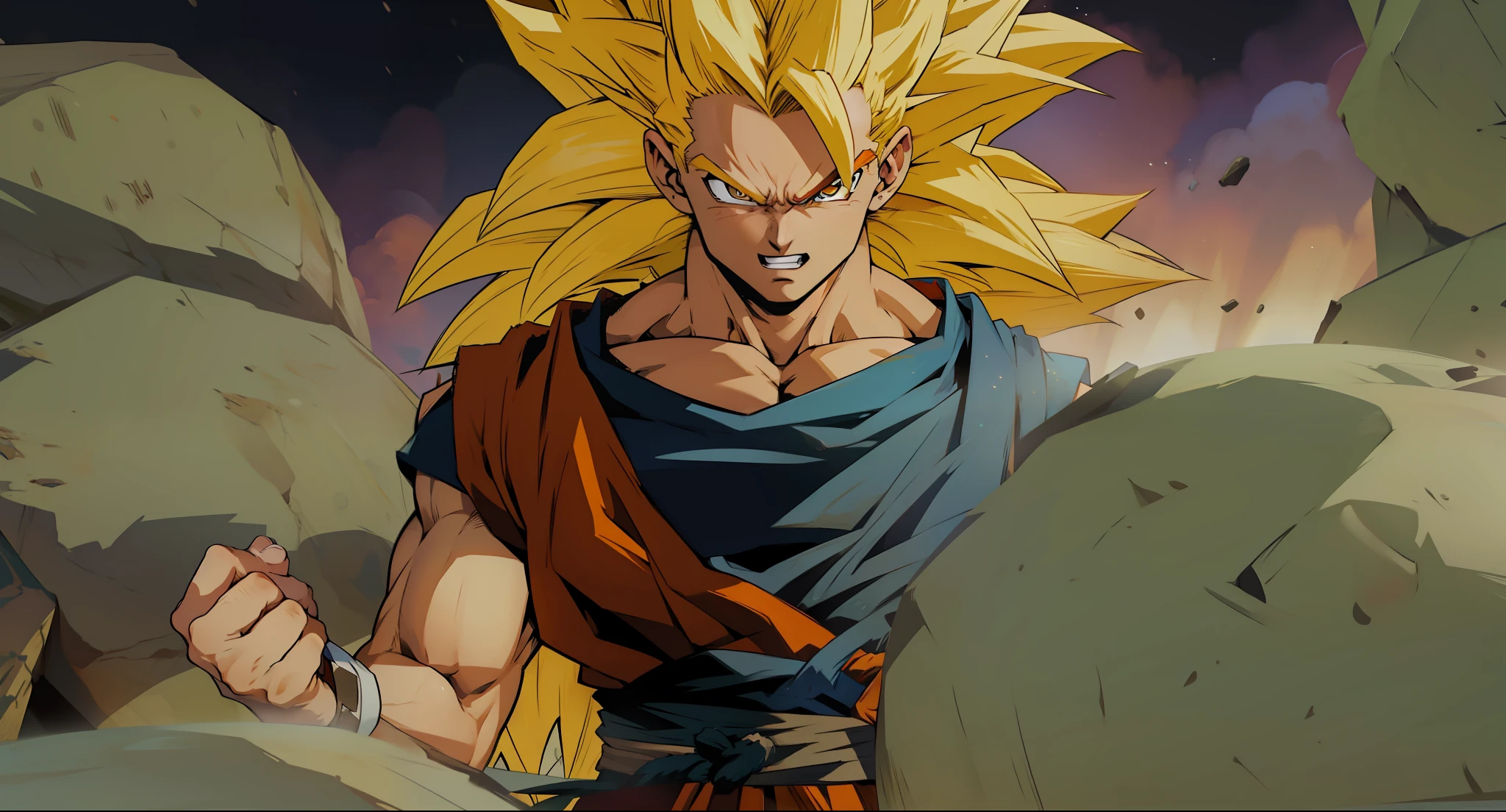 goku ssj3, ((melhor qualidade, obra-prima, realista)) sem sombrancelha