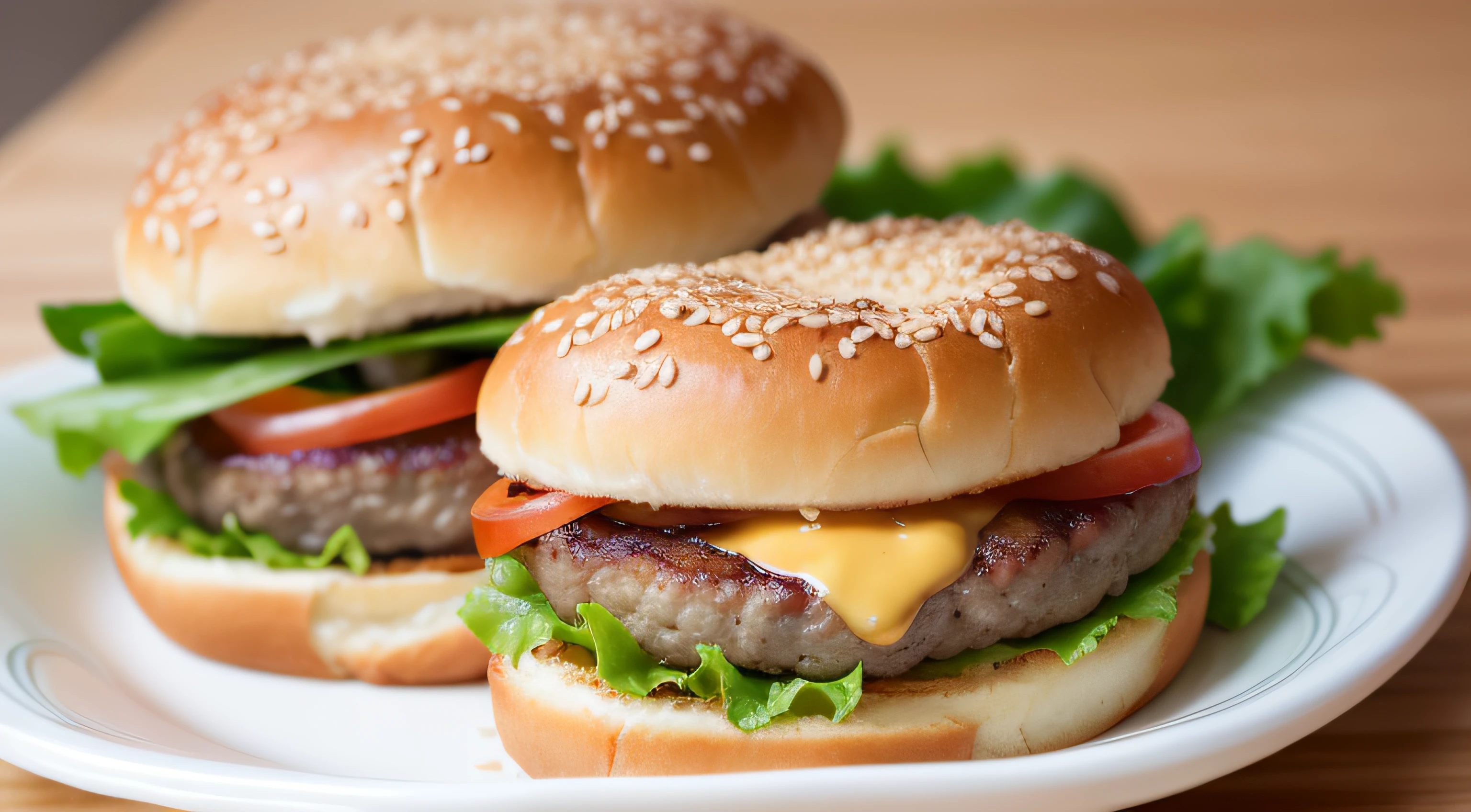a delicious hamburger with chicken and yellow cheese