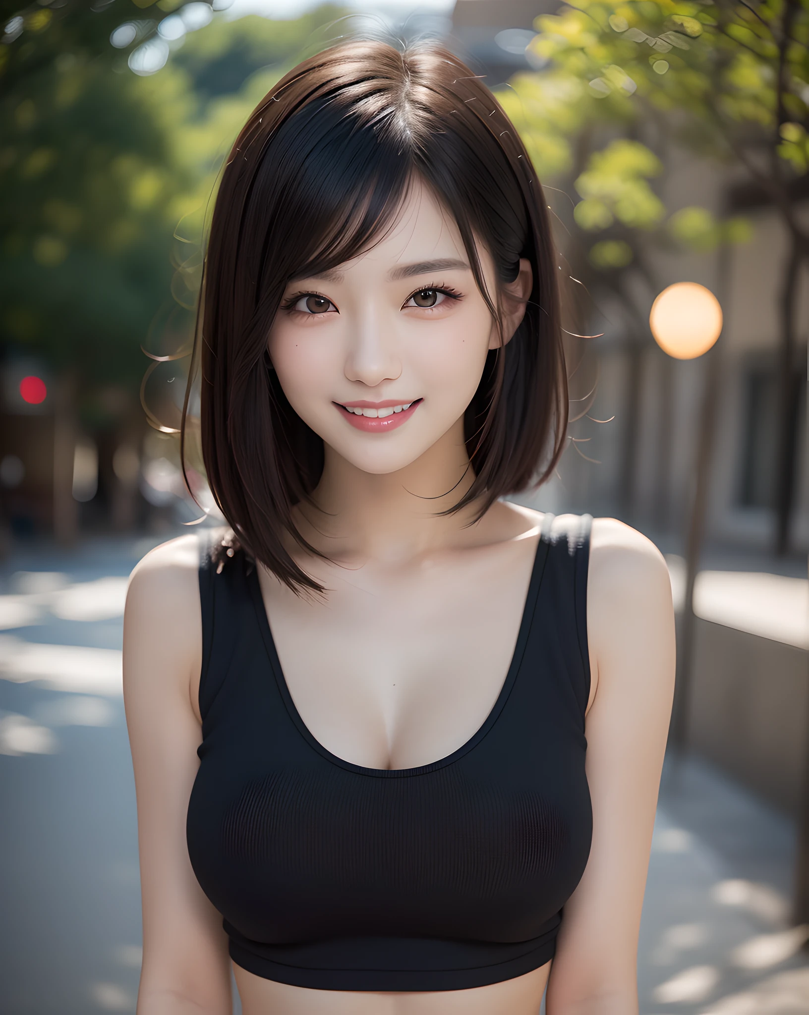 (((head out of frame, close-up lips))), (Realistic, Photorealistic: 1.37), (Masterpiece, Best Quality: 1.2), (Ultra High Resolution: 1.2), (RAW Photo: 1.2), (Sharp Focus: 1.3), (Face Focus: 1.2), (Ultra Detailed CG Unified 8k Wallpaper: 1.2), (Beautiful Skin: 1.2), (pale Skin: 1.3, oily skin:1.3), (Hyper Sharp Focus: 1.5), (Ultra Sharp Focus: 1.5), ( Beautiful pretty face: 1.3), (super detailed background, detail background: 1.3), bokeh, depth of field, break, a very cute and beautiful Japan pictures of woman, (((1girl:1.3, solo))), (sexy model), professional attire, (22 years old: 1.1), portrait of a girl with a bright smile, upper body image, When viewed from the front, the composition is symmetrical, (Studio lighting: 1.3), (Cinematic lights: 1.3), (backlight: 1.3), dim lighting, lighting that covers the whole body, (looking straight at you, standing, arms behind back, sexy model pose), break, ((black hair:1.3, thin hair:1.3)), dark brown eyes, beautiful eyes, princess eyes, ((black hair:1.3)), single hair, bangs, hime-cut bangs, Hair between eyes, Long hair, curby, abs, perfect abs, (hugec-breast;1.37, cleavage:1.37), (thin waist: 1.15), (detailed beautiful girl: 1.4), (Chest squeezed together, View viewer, (detailed red sports rashguard;1.3, shorts:1.3), Solo, Parted lips, Red lips, (shiny skin), sweat, (detailed sunset office room background:1.2, outdoor), (light seductive smile:1.25), ((Perfect Female Body)), (Upper Body Image:1.3),Perfect Anatomy, Perfect Proportions, 8 Life-Size, Face Focus, Ultra Realistic Photo, Hyper Sharp Image, Hyper Detail Image, centered image,