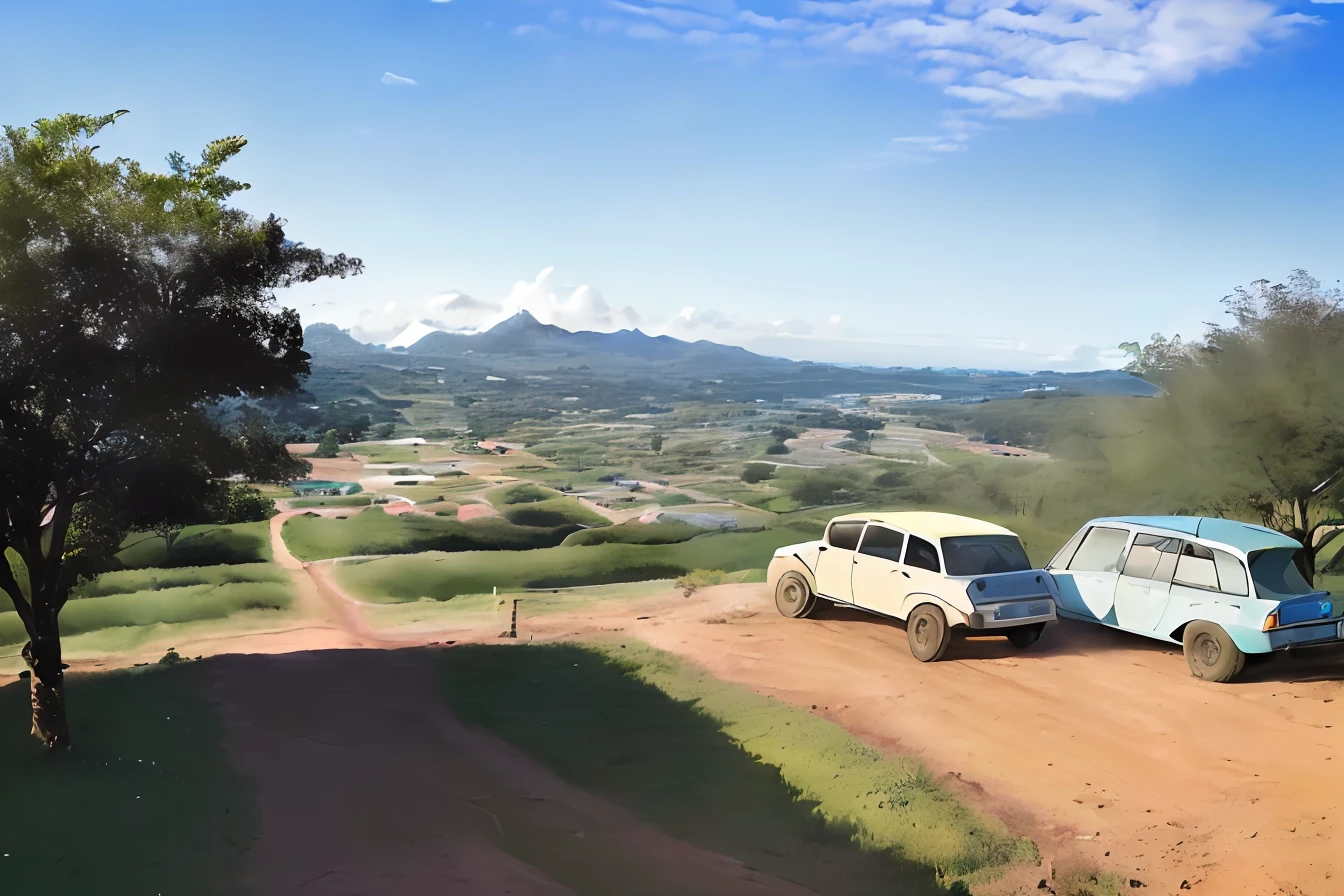 __landscape__, foto ultrawide, morning, clear sky, blue skies (((melhor qualidade)),azul_heaven, arbusto, nuvem, dia, campo, grama, Colina, evento de esportivo radical, various Espositores Canvas gazebos, tendas de espositores, pessoas, carros off-road estacionados, memtanha, Natureza, em_grama, ao ar livre, aberto, caminho, PLANTA, power_Linhas, estrada, ruins, Paisagem, heaven, nascer do sol, tree, Twilight, utilidade_vara, (((RAW))).