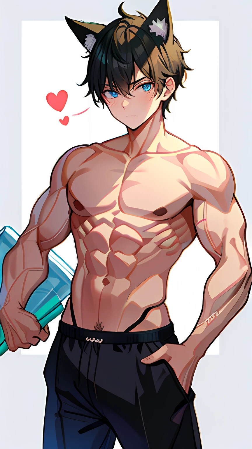 Best quality at best,Libido boy,Dog ears,musculature,Brush cut,Semen