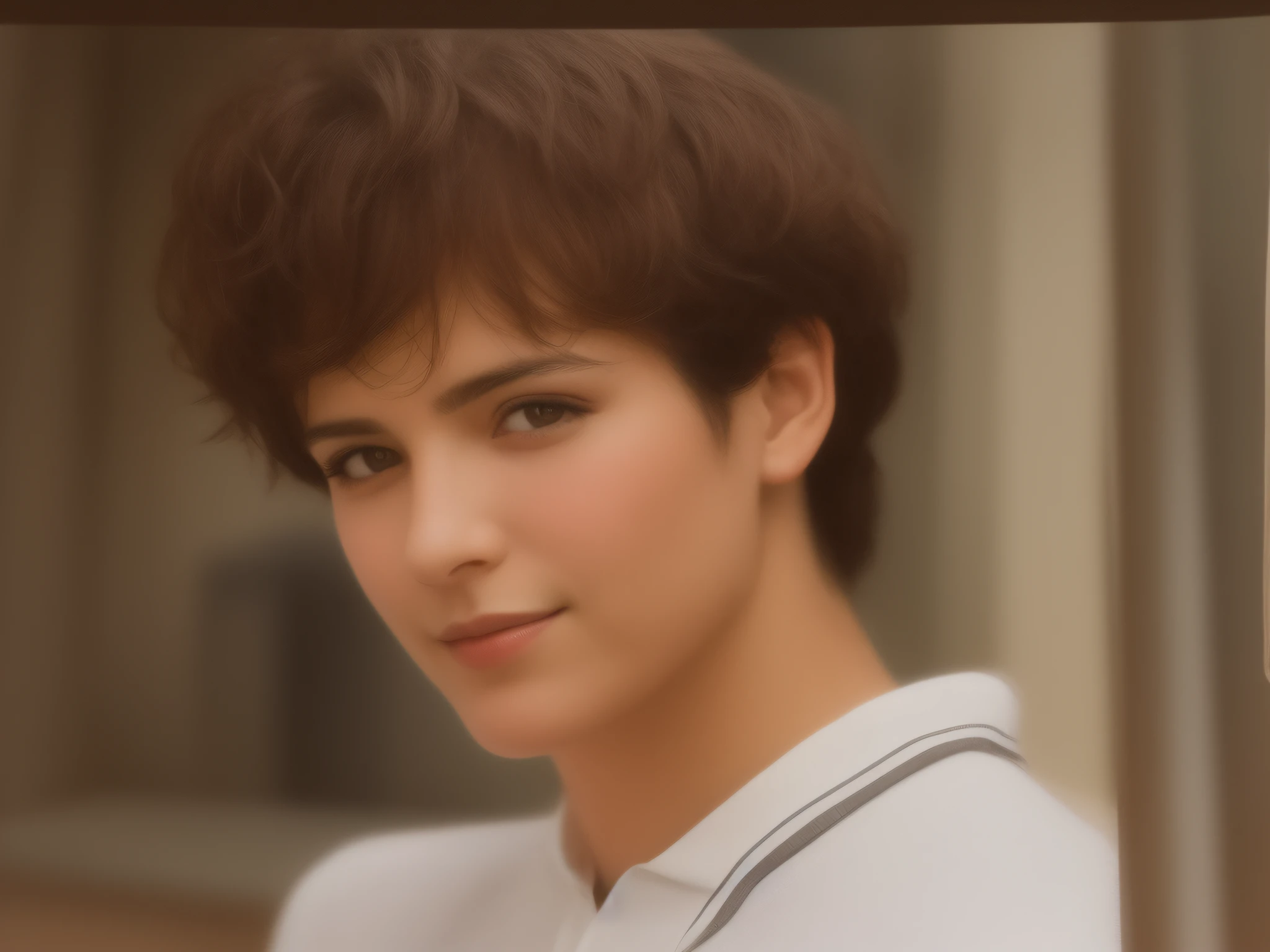 Redraw as a woman with longer hair.