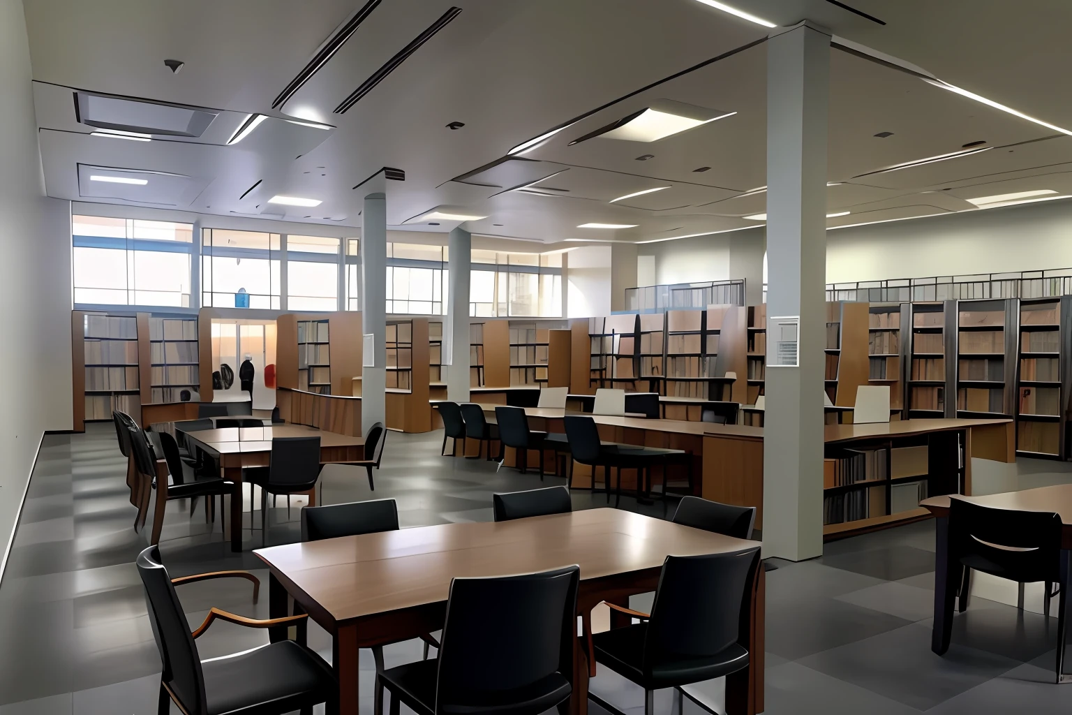 There are many tables and chairs in the library with bookshelves, biblioteca de livros estudando, biblioteca, Dentro de uma biblioteca, imagem central, biblioteca empoeirada, vasta biblioteca, interior de uma biblioteca, em uma biblioteca, biblioteca sombria, engineering bay, em uma biblioteca sombria, Grande Biblioteca, biblioteca antiga, pequena biblioteca, fundo desfocado da biblioteca, Centro de Pesquisa, High light on the left