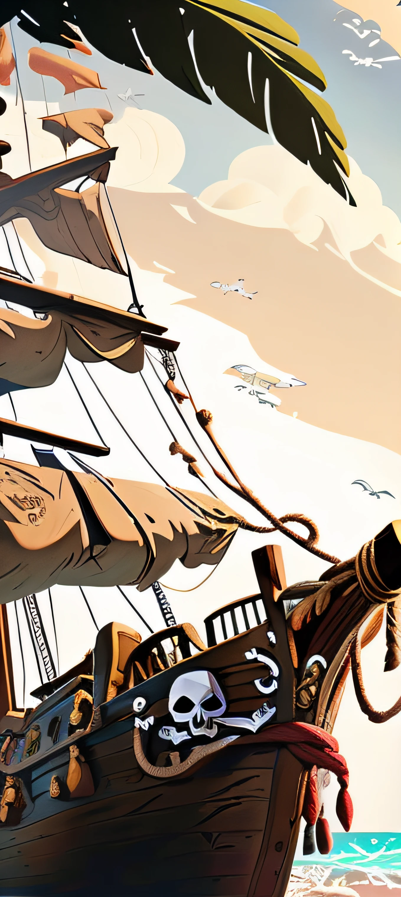 pirate ship app background, wooden theme