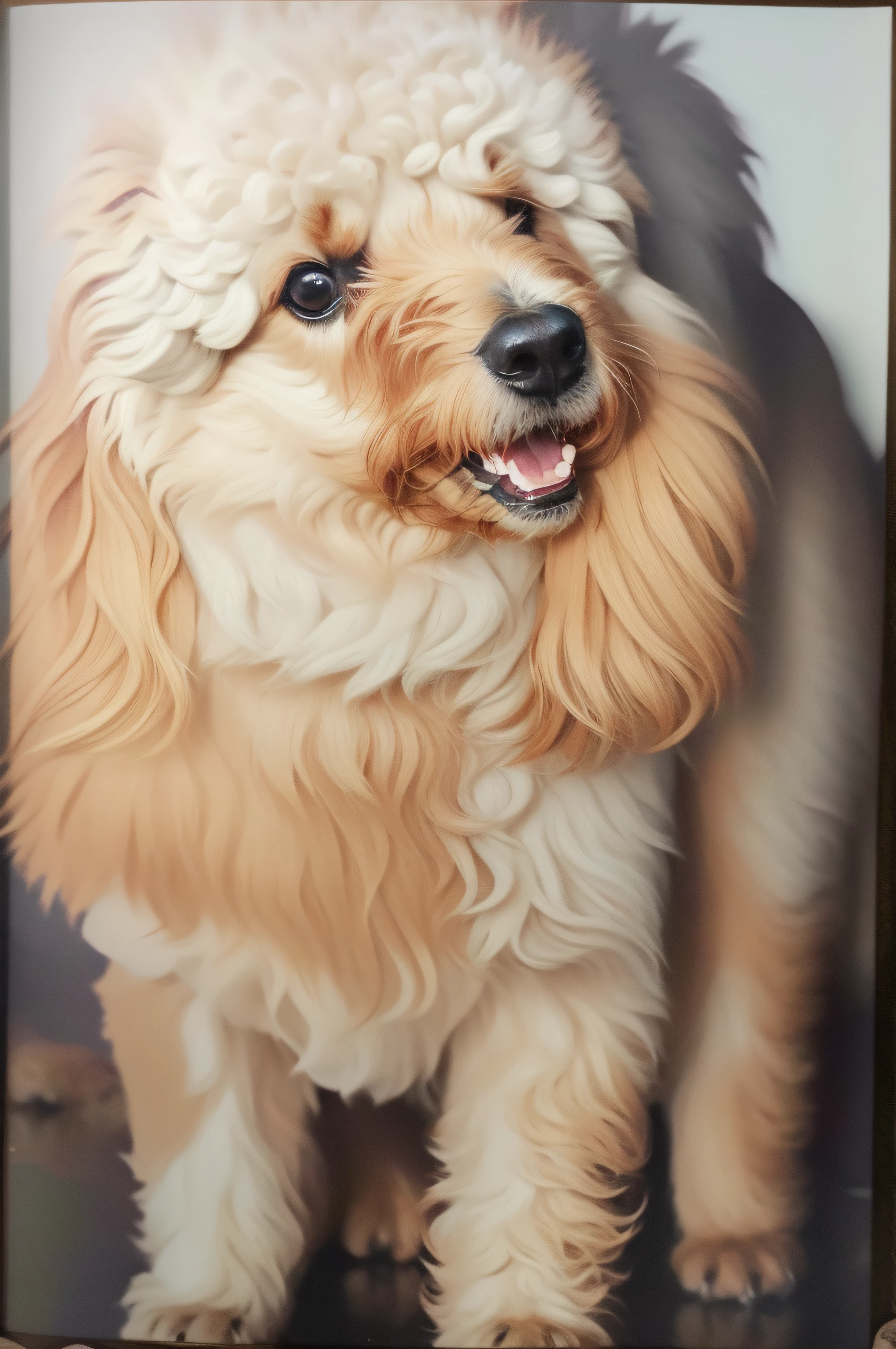 poodle, poodle extremamente realista, cachorro pequeno sentado, Feliz, sorrindo, obra-prima, 8k, alta resolução, textura mais alta, Melhor Rosto, detalhes ricos, (super realista) , facial expressions equal to the original, semelhante a original, detalhes impressionantes, Realismo impressionante, Ultra realista, Original reference, similar a original, ajustar rostos, The original photo doesn't change, extremely detailed lighting, Lighting rich in shadow and light details, Cinematic lighting, Lighting creates a realistic perspective, imagem ultra realista, Realidade de imagem impressionante, Detalhes extremamente realistas, 8k, 16k, ultra impressionante, extremely detailed scenario, detalhes impressionantes, imagem rica em detalhes, Typical dressings of northeastern Brazil, Friendly, Colorir, Realistic, Primary works, qualidade superior, best quality, Arte Oficial, Beautiful and Aesthetic, obra-prima, alta qualidade, olhando para o espectador, Illumination of masters, (O estilo de Rembrandt): 1.2, Dramatic Chiaroscuro, cores ricas, atmospheric depth, masterful technique --v6