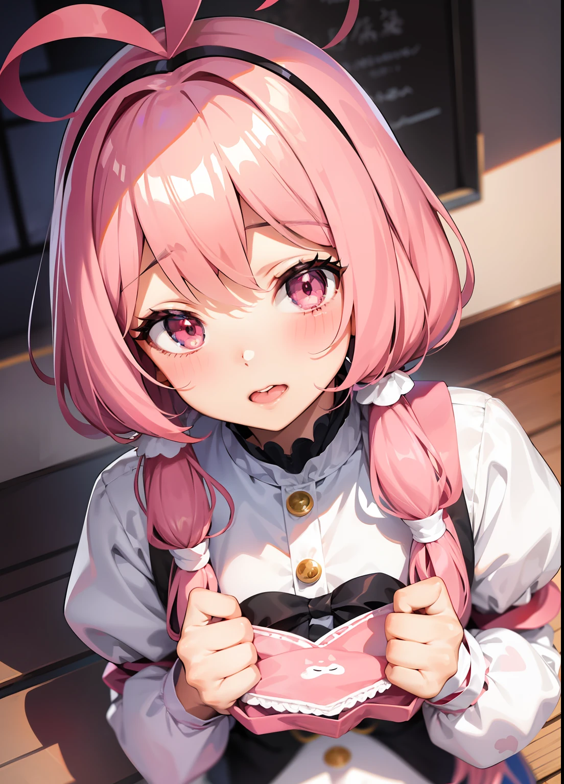 de cabelo rosa kawaii, anime, waifu