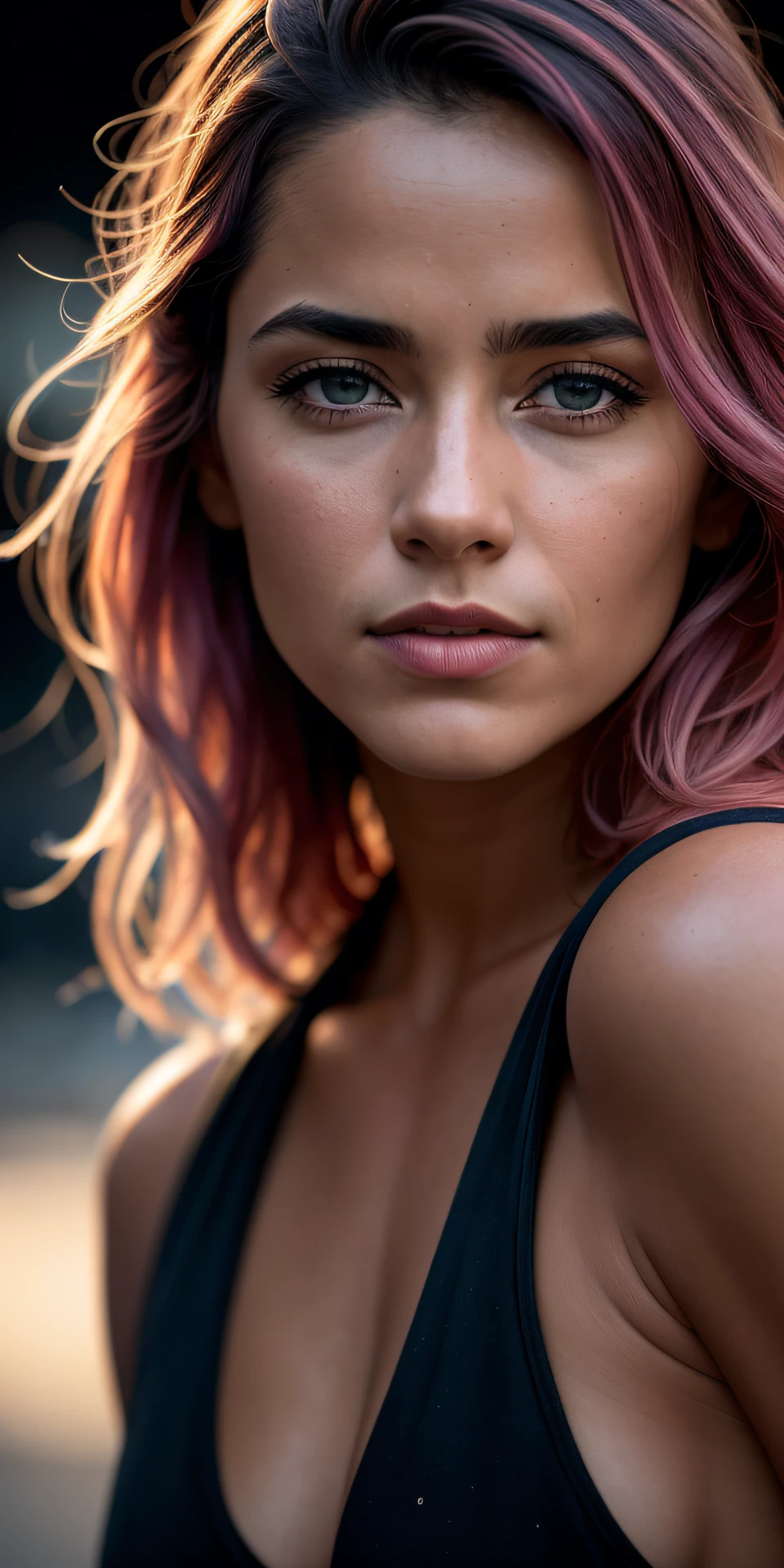 obra-prima, Beautiful German girl, cabelo rosa, residential area, decote, muito detalhado, lighting dramatic, digital art trends on Artstation 8k HD detailed realistic, detalhado, textura de pele, super detalhado, textura de pele realista, armadura, melhor qualidade, super high resolution, ( fidelidade: 1.4), alta resolução, detalhada, foto crua, sharp re, by Lee Jeffries Nikon D850 Stock Film Photography 4 Kodak Portra 400 Camera F1.6 colors rich in hyper realistic lenses realistic texture dramatic lighting unrealengine trending on artstation cinestill 800,