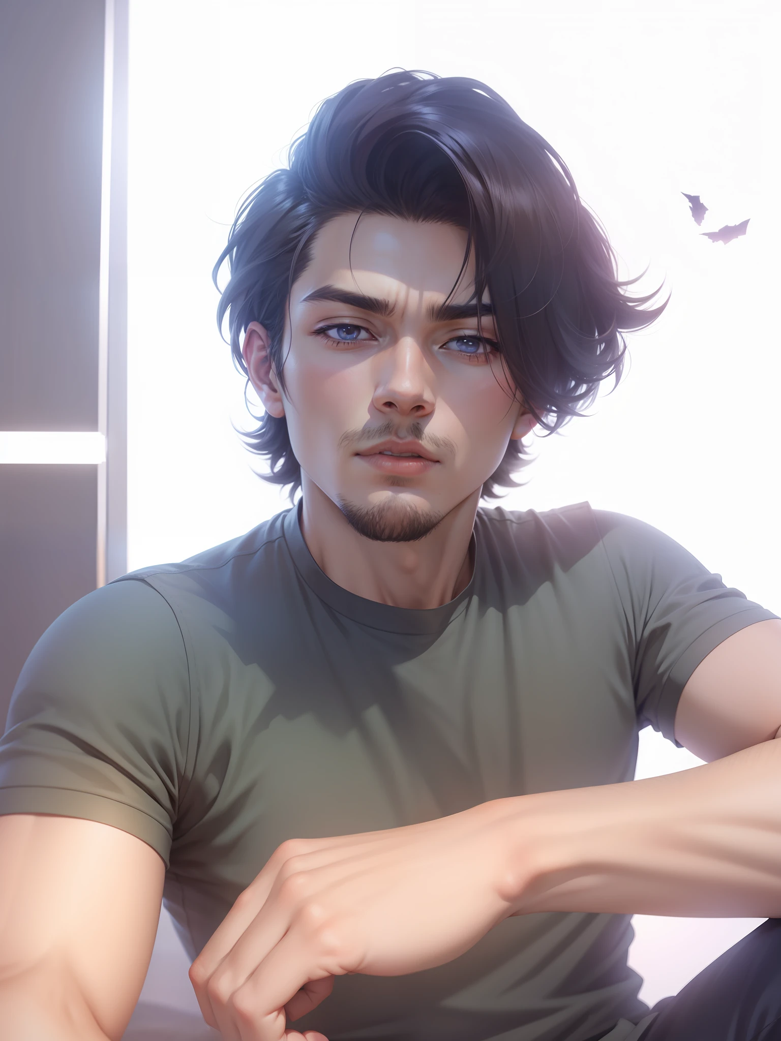 change background look realistic,male anime character