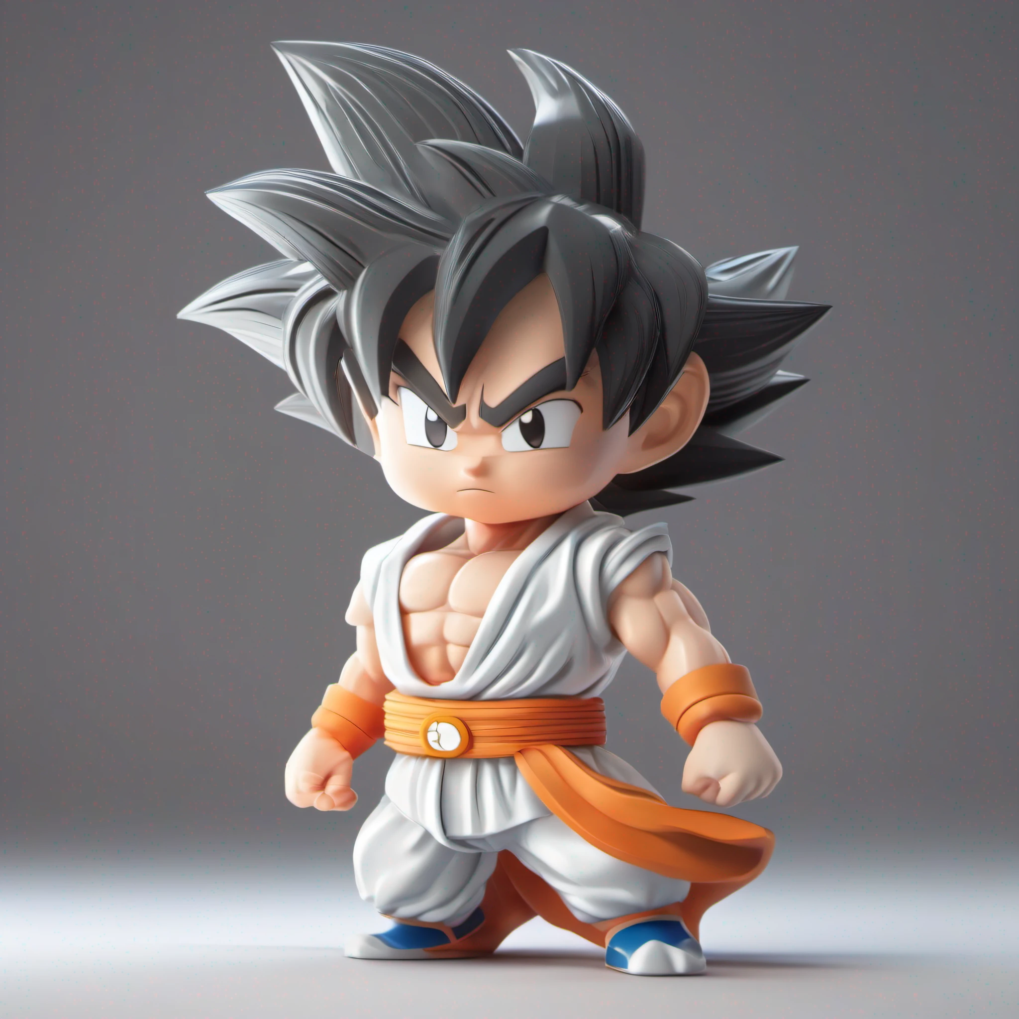 cute tiny white hyperrealistic Anime Goku, chibi, adorable and fluffy, logo design, cartoon, cinematic lighting effect, charming, 3D vector art, cute and quirky, fantasy art, bokeh, hand-drawn, digital painting, soft lighting, isometric style, 4K resolution, photorealistic rendering, highly detailed clean, vector image, photorealistic masterpiece, professional photography, simple space backdrop, flat white background, isometric, vibrant vector