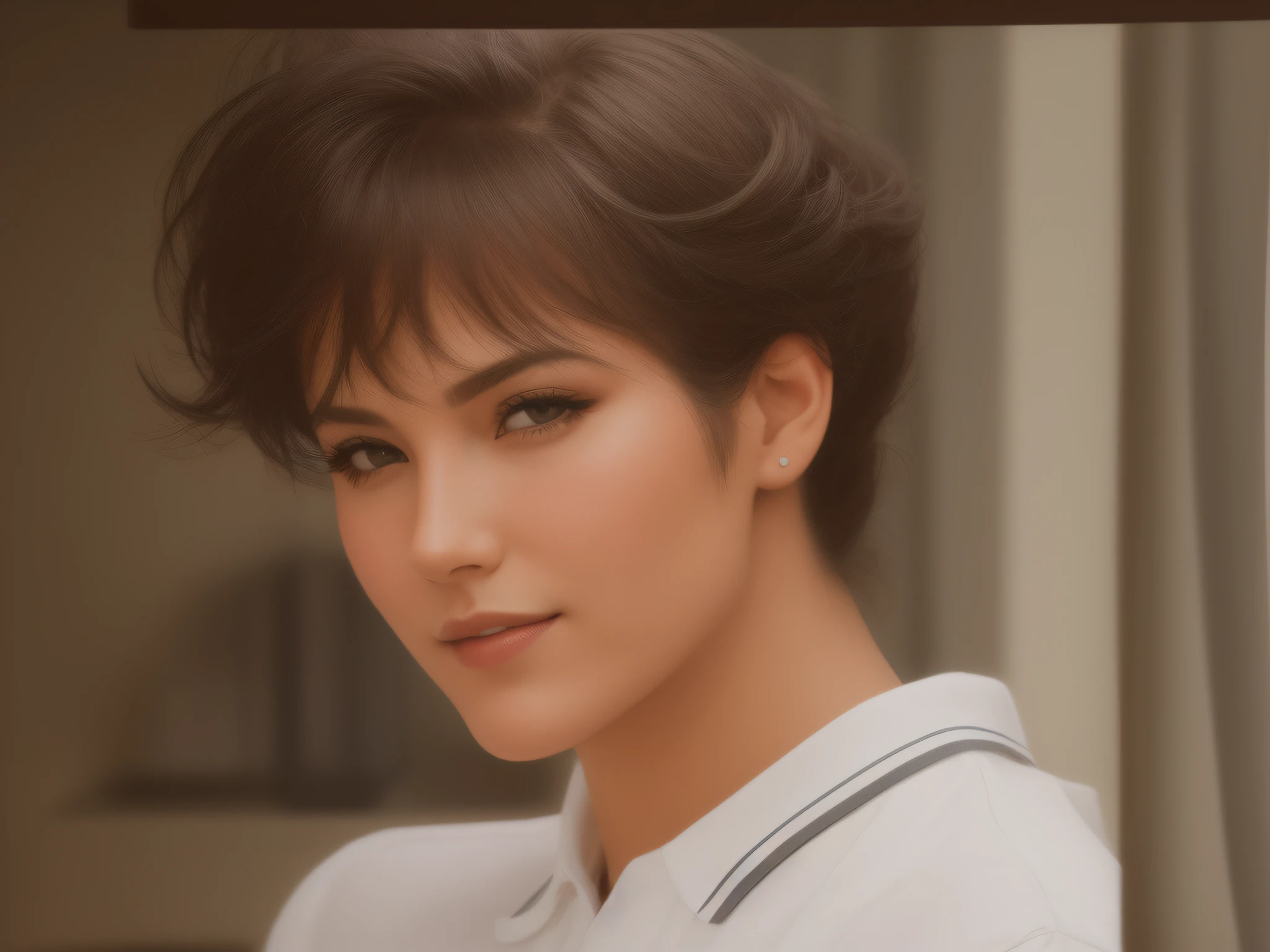 Reimagine as a woman. Make hair longer.