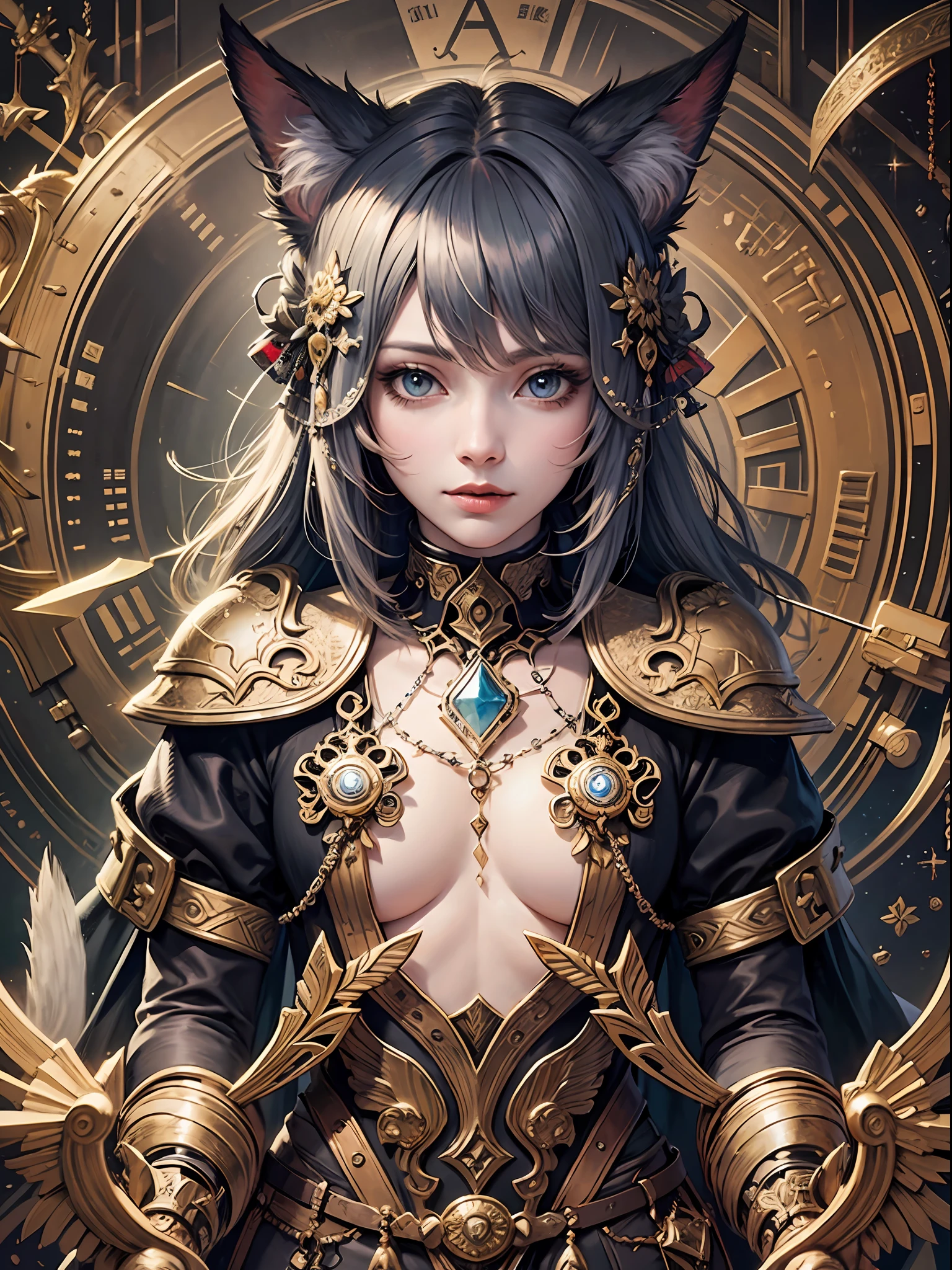 official art, unity 8k wallpaper, ultra detailed, beautiful and aesthetic, High quality, beautiful, masterpiece, best quality, (zentangle, mandala, tangle, entangle:0.6),1boy, cat ears, G'raha Tia, FFXIV --auto --s2