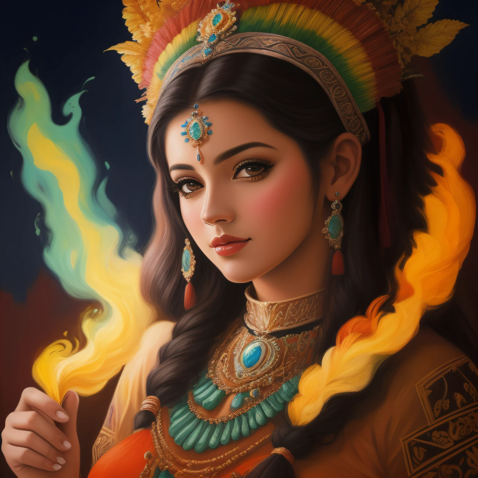 Imagem de desenho, Painting by Oleo, imagem que coloca medo, mulher amedrontando, muher bonita, mulher de desenho