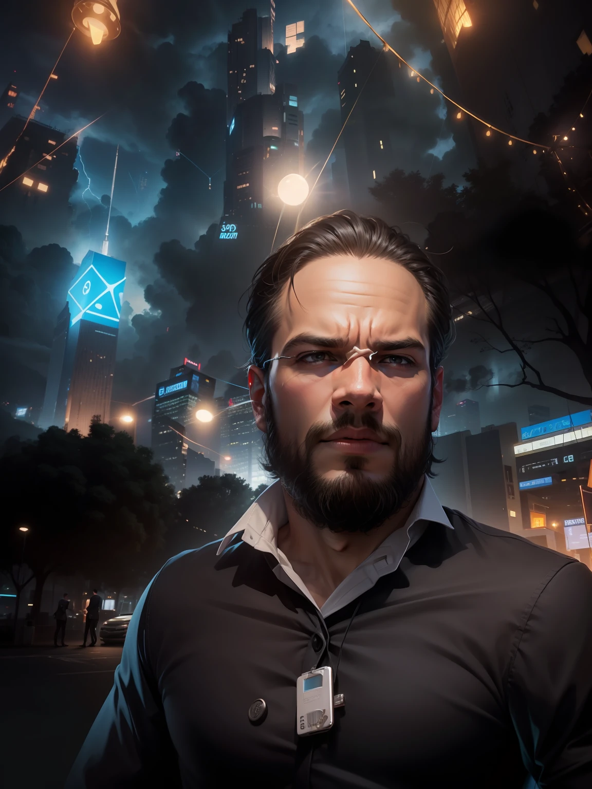 Reach business man 4k full hd background si fi