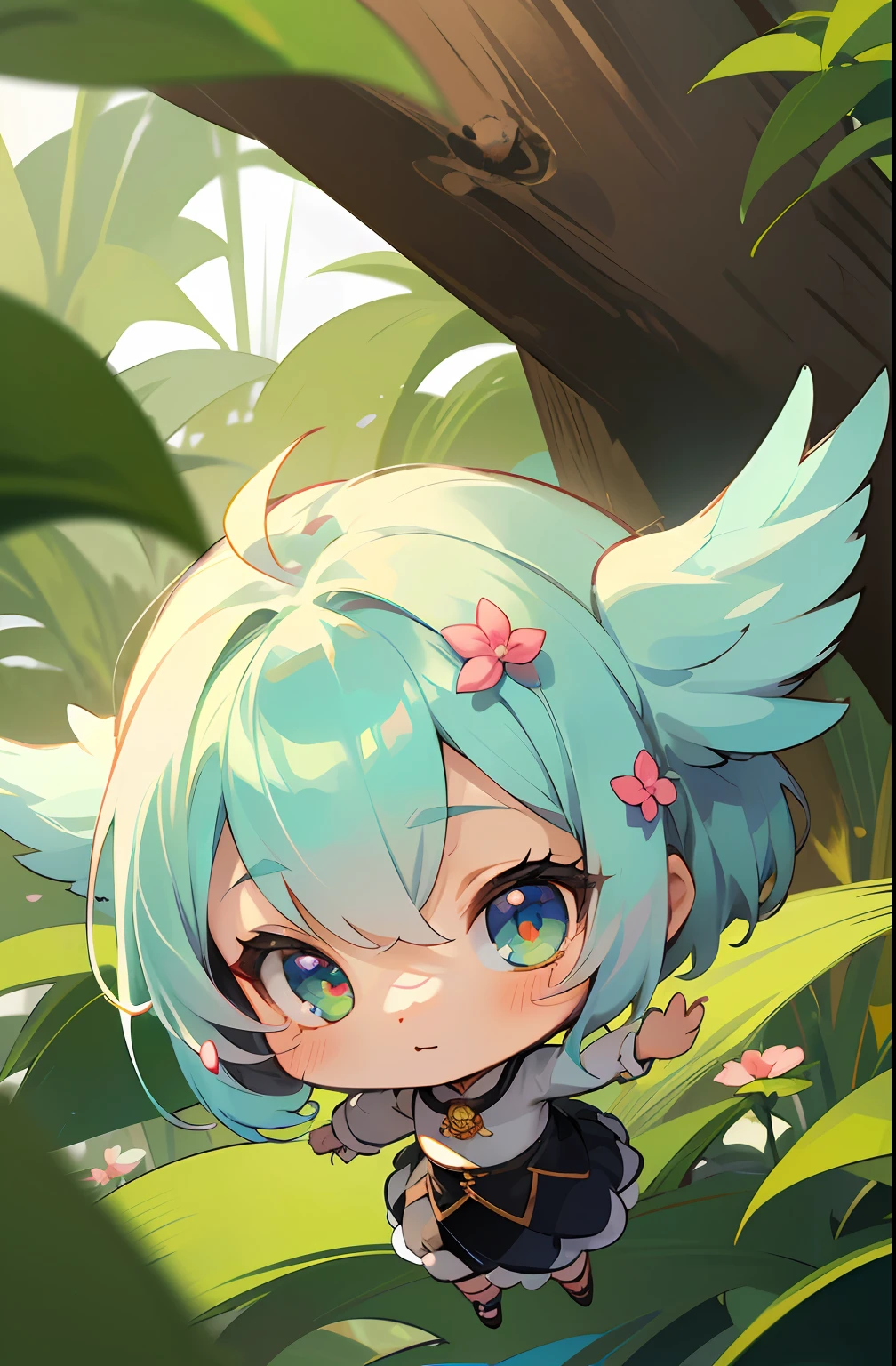 Chibi: 1.3) (Obra-prima: 1.4), (Melhor Qualidade: 1.4), (Menina Anjo Muito Fofa, Rosto Super Detalhado, Olhos Semelhantes a Joias, Cabelos loiros Muito Longos, Colored Gradient Hair: 1.1), (Bird wings: 1.1), bird wings:), (mini corpo inteiro, 2 perfect arms, 2 pernas perfeitas: 1.1), (Perfeito 4 dedos: 1 polegar), (chibi kawaii: 1.1), (kawaii chibi: 1.1) (chibi chibi:1.1) (bird chibi: 1:1) (natureza sublime com muitas flores e brilho: 1.1) (Magnificent plants: 1.1) lindas cerejeiras, cerejeiras coloridas, leve, brilho, bokeh, super fino. (chibi chibi chibi:1.1), (chibi kawaii: 1.1), (kawaii chibi), (chibi kawaii:1.1) (kawaii kawaii kawaii chibi: 1.1) (Bird chibi: 1.1) (bird kawaii: 1.1)