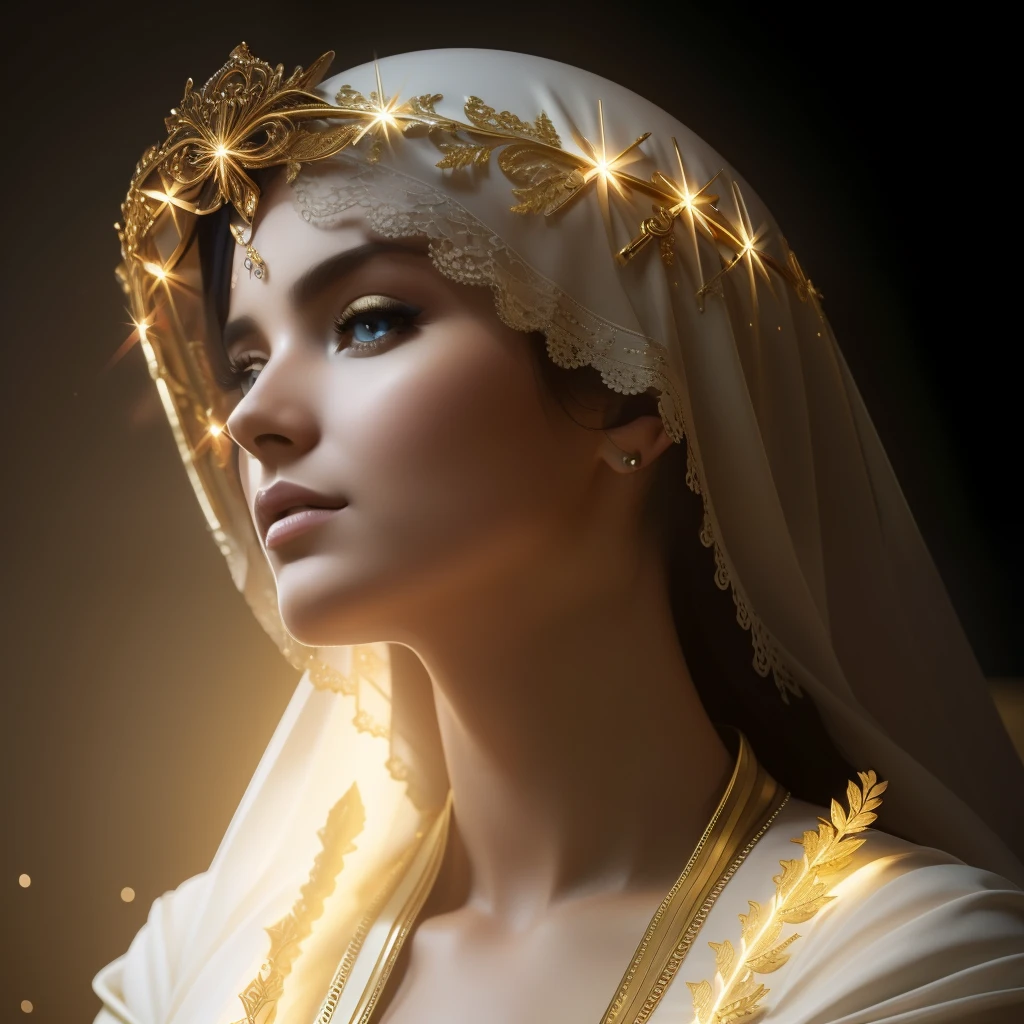 virgin mary. MUJER CAUCASICA. 19 years old, DULCE E INOCENTE MIRADA ANGELICAL, ultra detailed fine art photography, Aura de medianoche, cielo nocturno, Cara hermosa detallada, Dreamy, resplandeciente, retroiluminado, glamur, Mica, sombras, oil on canvas, Pinceladas, Suave, ultra-high def, 8k, Motor Unreal 5, Ultra Sharp Focus, Arte de Alberto Seveso, Artgerm, loish, Sf, Obra maestra de arte intrincada, ominoso, matte paint movie poster, golden ratio, tendencias en CGSociety, intrincado, epopeya, tendencias en Artstation, por artgerm, Altamente detallado, vibrant production cinematic character render ultra high quality model. obra maestra, calidad superior, mejor calidad, arte oficial, beautiful and aesthetic: 1.2), , extremo detallado, colorido, highest detailed, arte oficial, unidad de papel tapiz 8k, ultra detallado, beautiful and aesthetic, hermoso, obra maestra, mejor calidad,