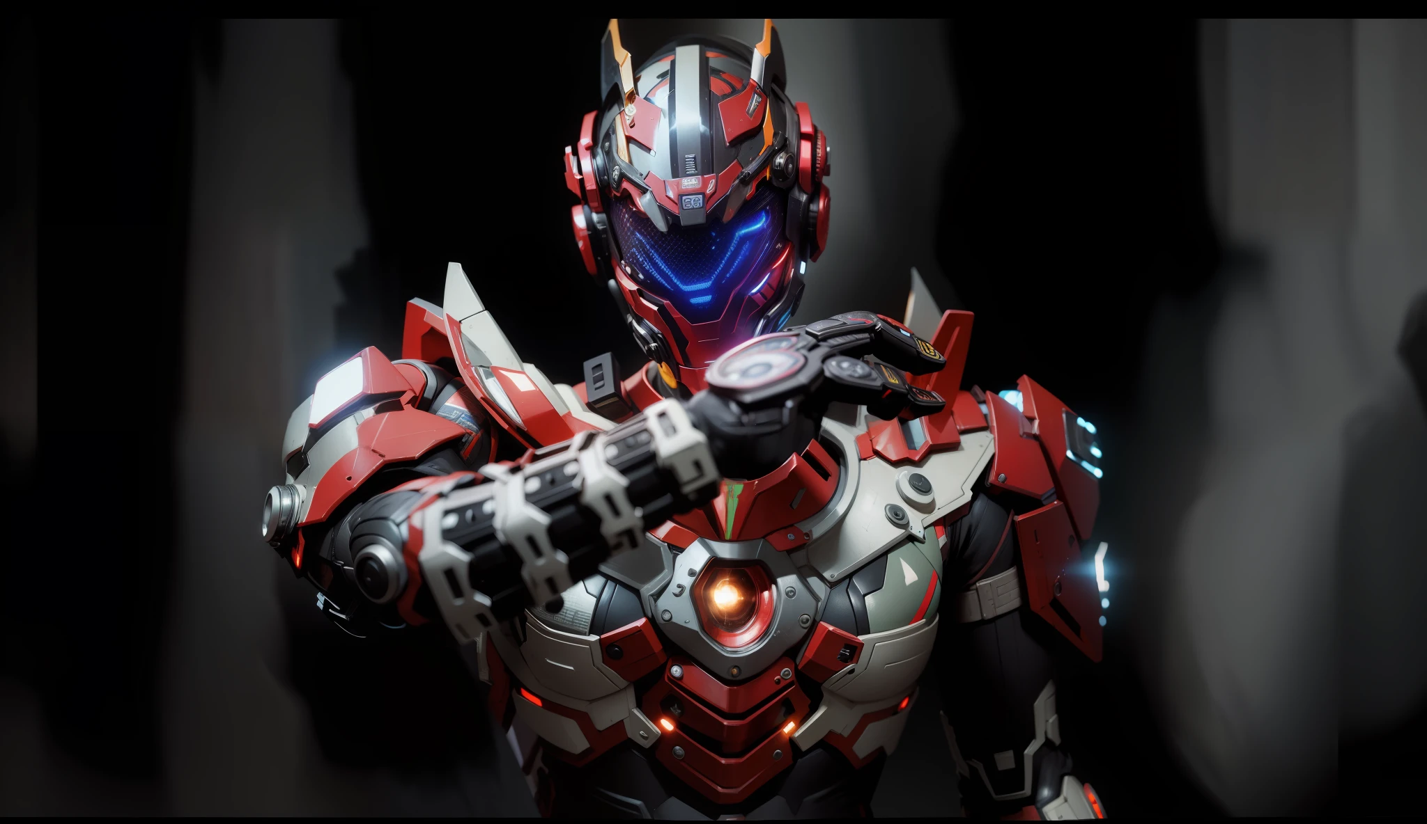 (sfv), 8K, RAW photo, Fujifilm Timeless style photo,  (Dark:1.4), (Backlit photography:1.4), (facingviewer:1.2), full bodyesbian ,(Kamen Rider:1.1), Grasshopper mask, Multicolored (exosuit:1.2) There are neon eyes, Armored (Belts and gloves:1.1), Outdoor,  Fighting stance, (Highly detailed:1.4), BREAK by Alyssa Monks , Anne Swinnerten , beatrix potter , Andrea Mantenia , Marco Mazzoni , Sarah Wolfak , Carlos Cruz-Dez , Saturn Bhutto , John Totleben , sandstorms