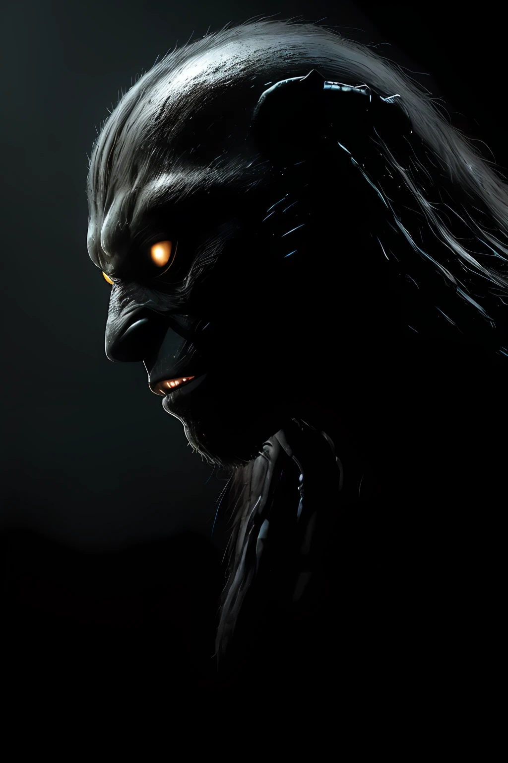 There is a black cat, who is looking at something, predator, The film "Predator", predator, The film "Predator", Zack Snyder, HQ 4K Phone Wallpaper, Sharp black skin, Shot from the movie "Predator", Blade, Johnny Silverhand, Poster shot, Cinematic. ", textless, Predator 2, profile shot, From the movie "Predator" 1987, Very sharp photoa
