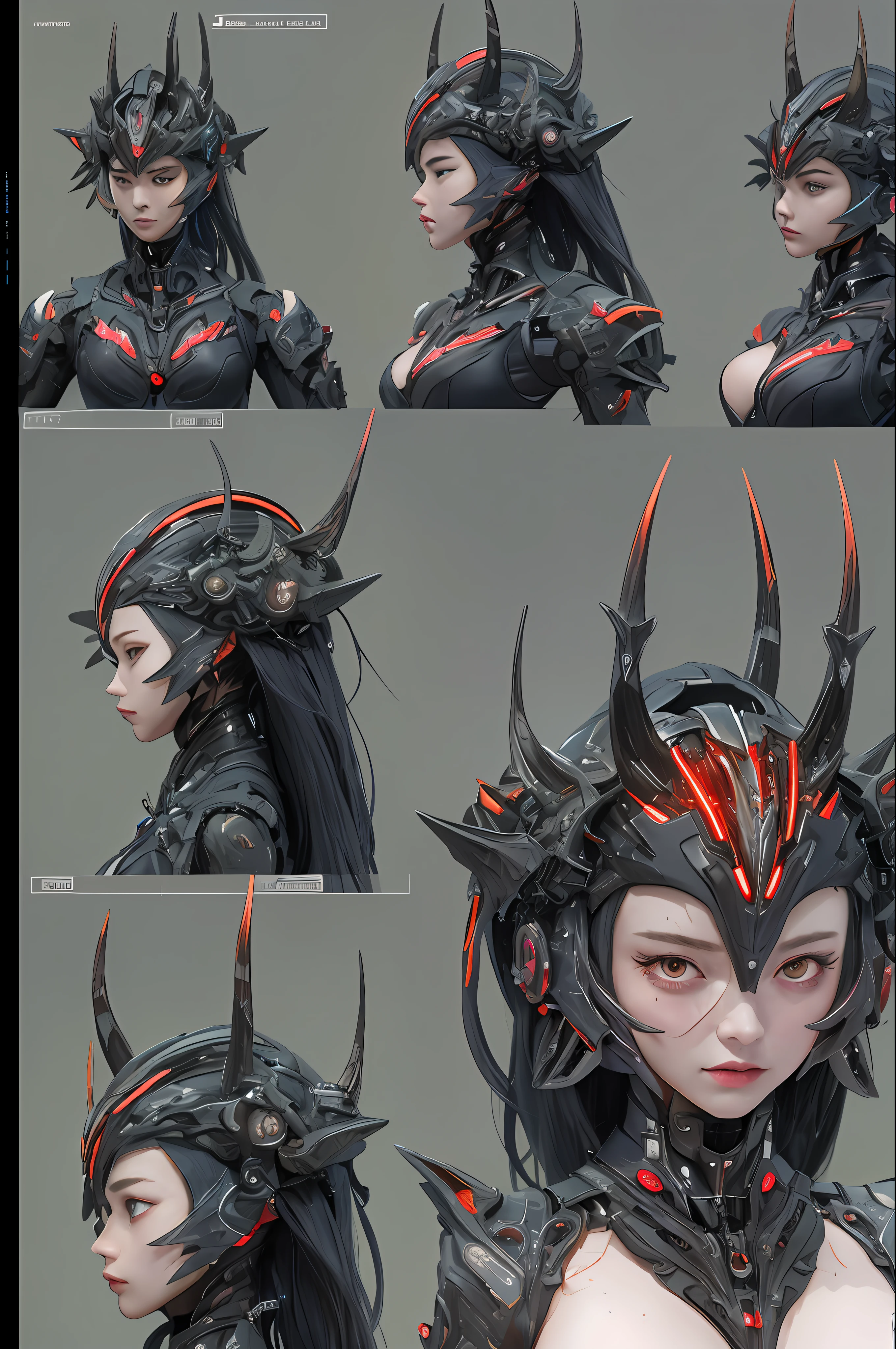 top-quality、​masterpiece、超A high resolution、(Photorealsitic:1.4)、Raw photo、女の子1人、Black hair、glowy skin、1 Machine Devil、large metal wings、Metal horns、((super realistic details))、portlate、globalillumination、Shadow、octan render、8K、ultrasharp、Colossal tits、Raw skin is exposed in cleavage、Black fiberglass body、Details of complex ornaments、About Cyberpunk、Glowing LEDs、IC chips、Data Links、Hydraulic cylinder、highly intricate detail、Realistic light、Red Eyes、radiant eyes、Facing the camera、neon details、Mechanical limbs、blood vessels connected to tubes、Mechanical vertebrae attached to the back、mechanical cervical attaching to neck、cowboy  shot、Wires and cables connecting to the head、Luminous tube、Small LED lamp、Sumerian details、