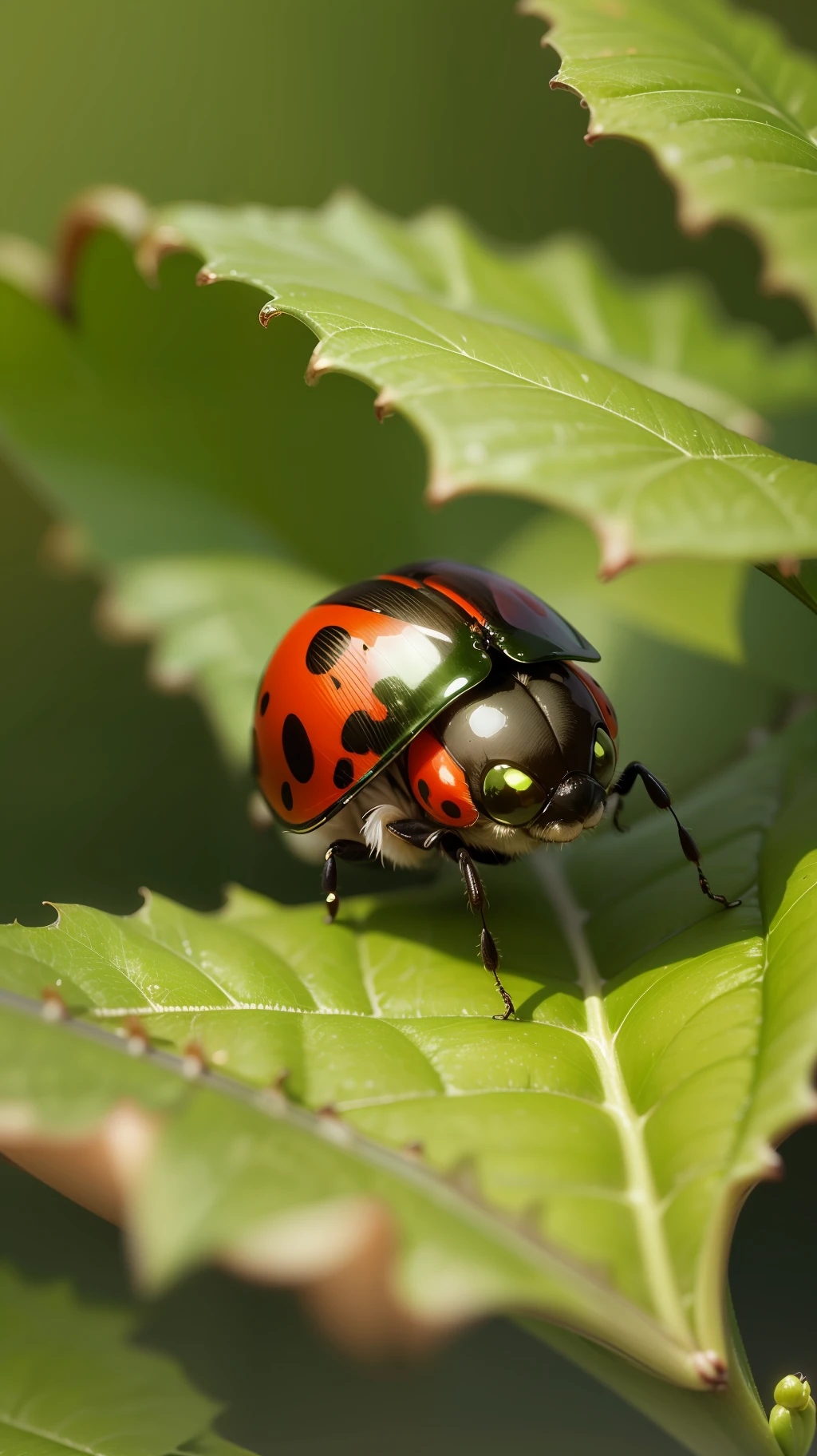 Ladybug in the brown color leaf,ladybug,high resolution, high quality