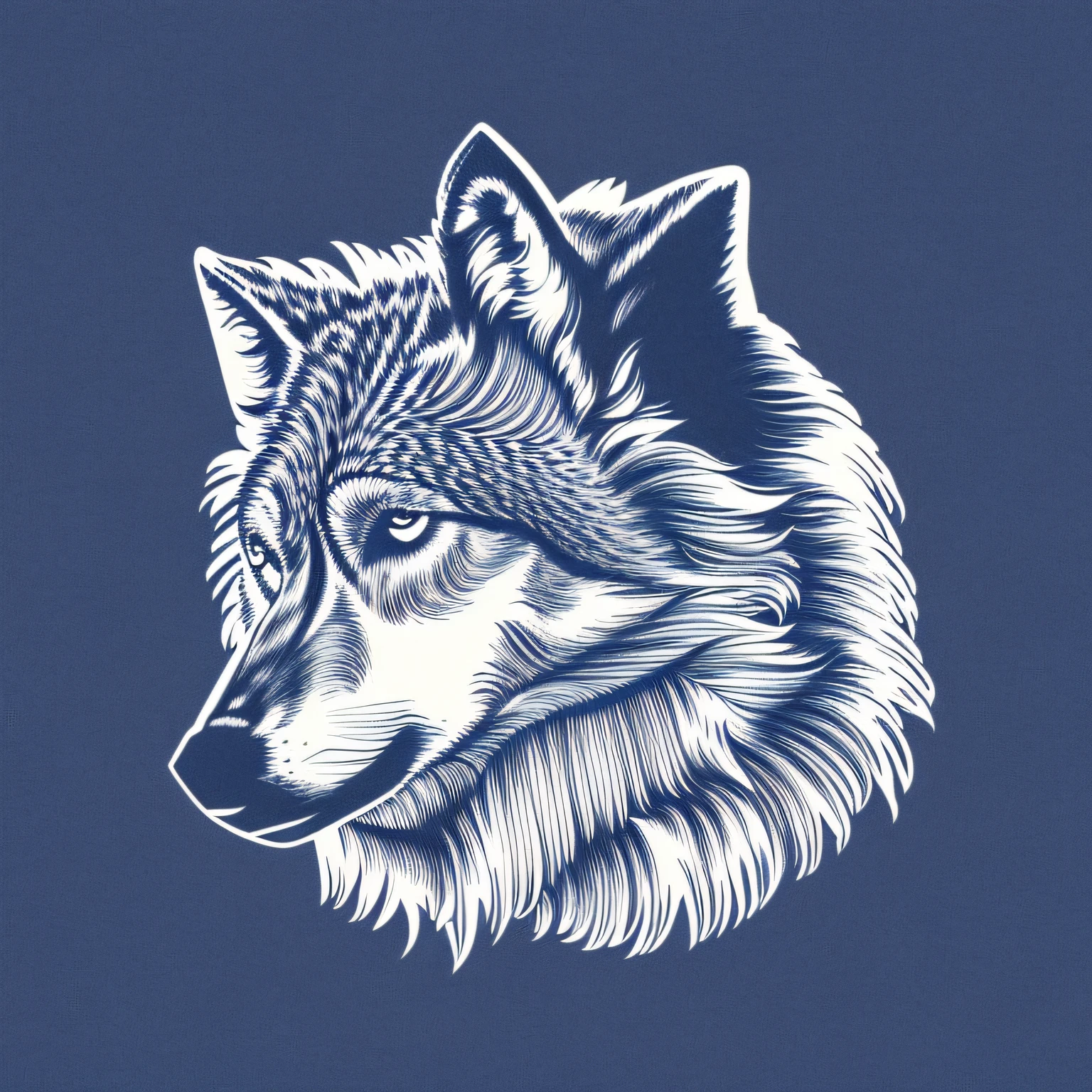 Logo with TEAM WOLVES writing, wolf line art logo, black and dark blue background, bright blue, minimal and solid — WOLVES --auto --s2