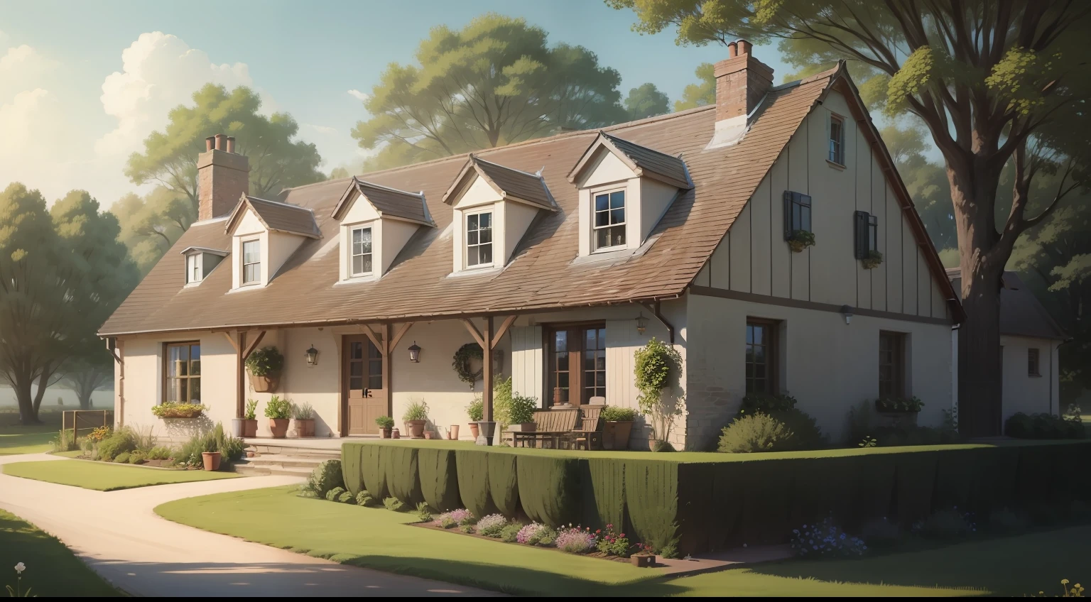 Simple countryside country house