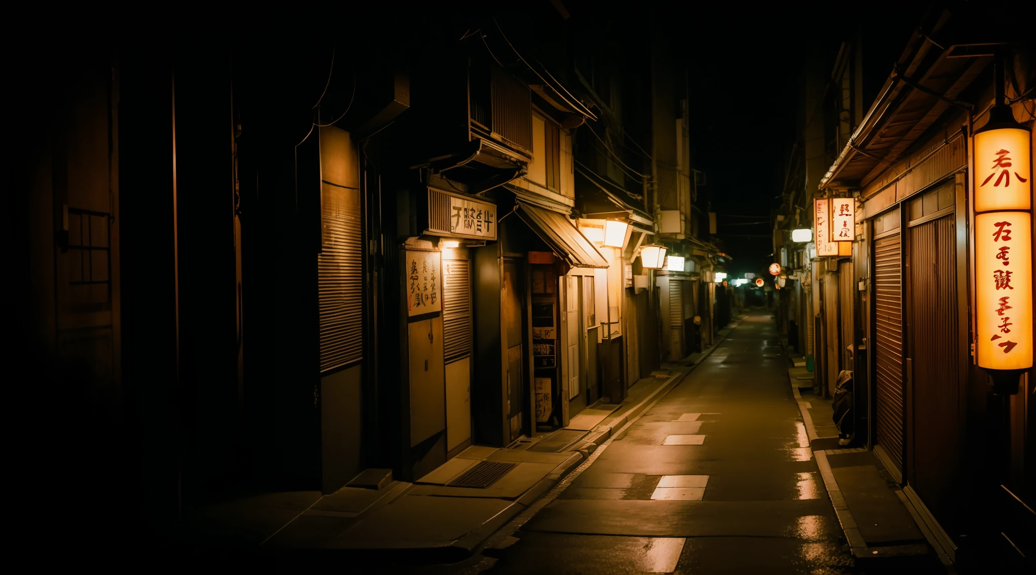 alley of Tokyo at night, sony a7, Film grain, Cinematic lighting, Photorealistic, 32K, Soft lighting
