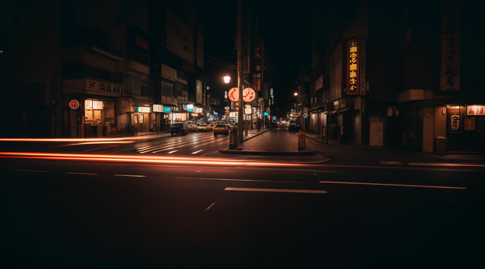 Streets of Tokyo at night, sony a7, Film grain, Cinematic lighting, Photorealistic, 32K, Soft lighting
