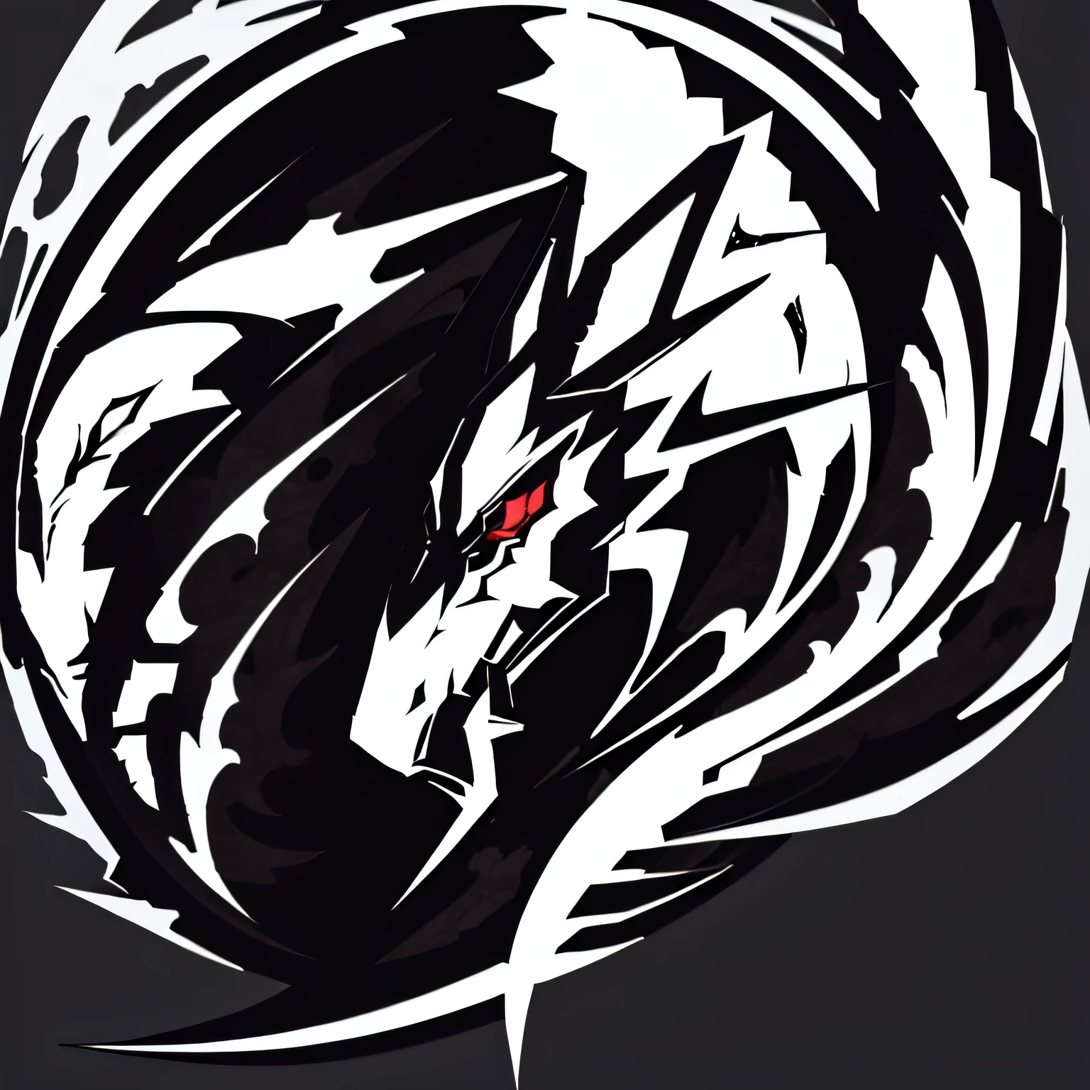 anime logo, preto e branco, Dragoned