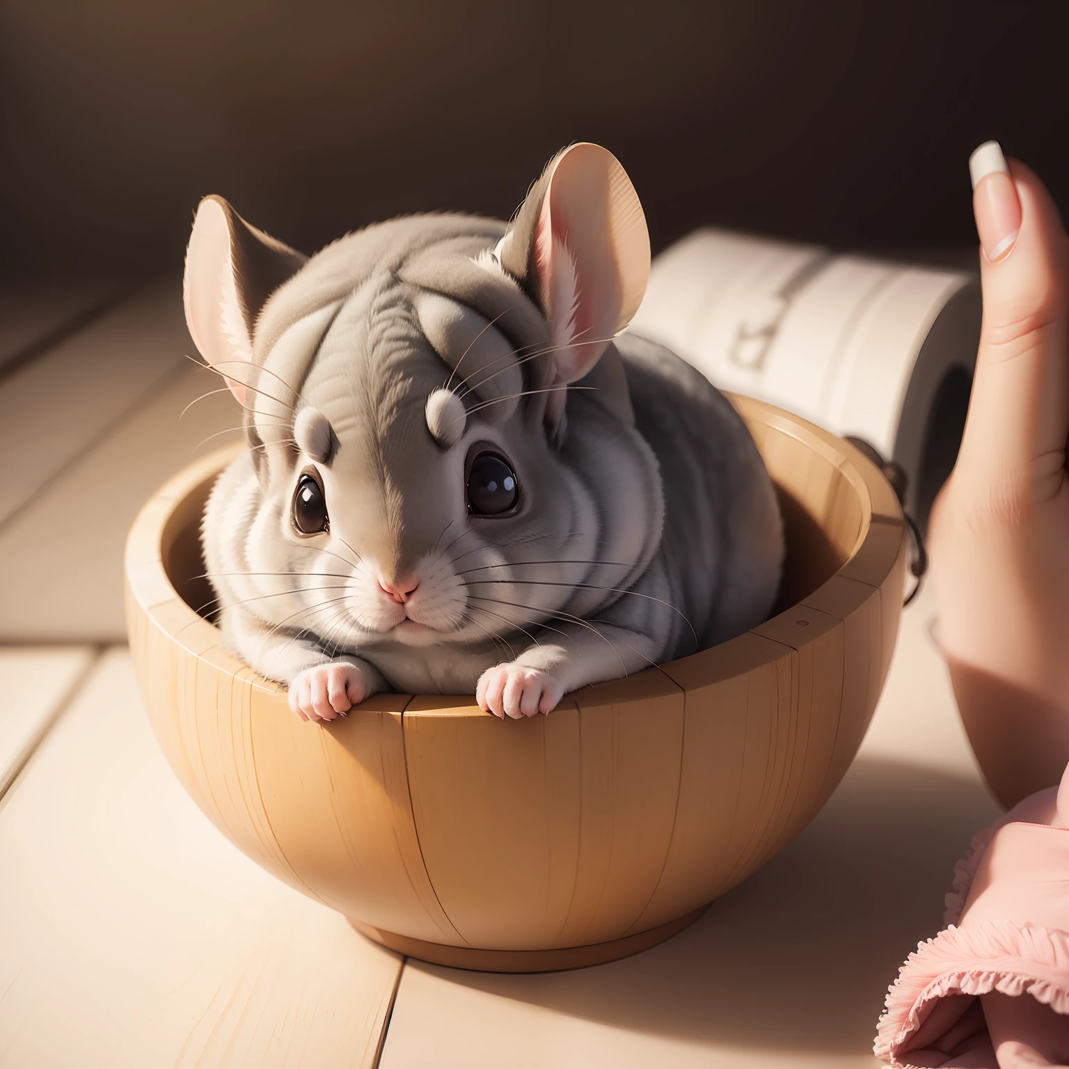 Cute chinchilla japanese aquarelle style