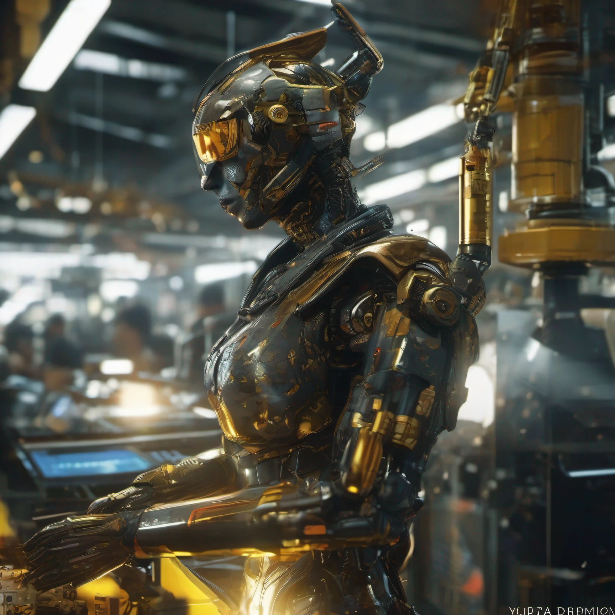 Deus Ex Human Revolution, Digital Glitch Effect, (Poster:1.6), poster on wall, Movie poster, smoking, ((tilt shift)), ((Industrial robots on the assembly line)) ((American patriotism)), ((Digital Pixel Koi Carp)), (((high-tech interior style and futurism))), (((Highly detailed face))), (((Yggdrasil))) ((Ultra-detailed face and skin texture)), intricately-detailed, fine details, hyper-detailing, ray traced, sub-surface Scattering, Diffused soft lighting, Shallow depth of field,