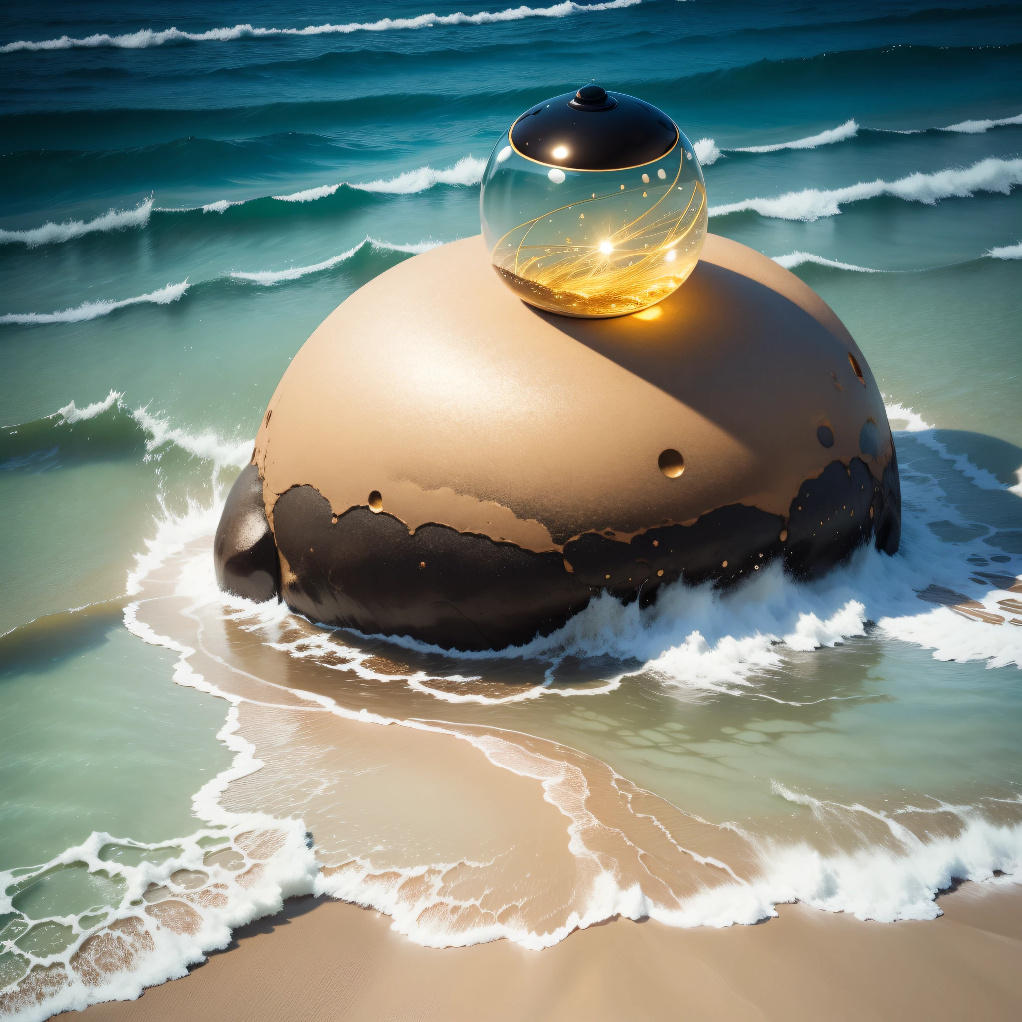 unreality,dream magical,Disembodied,Eau,sandbeach,gold,golden colored