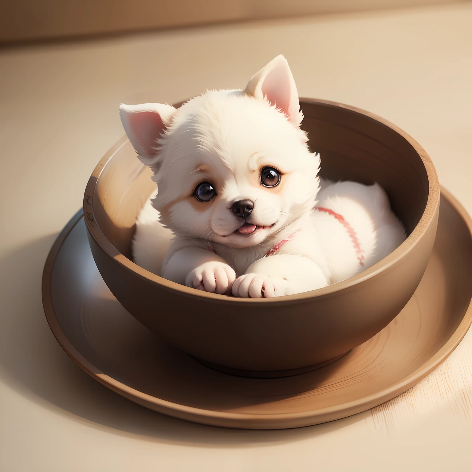 Cute baby dog japanese aquarelle style