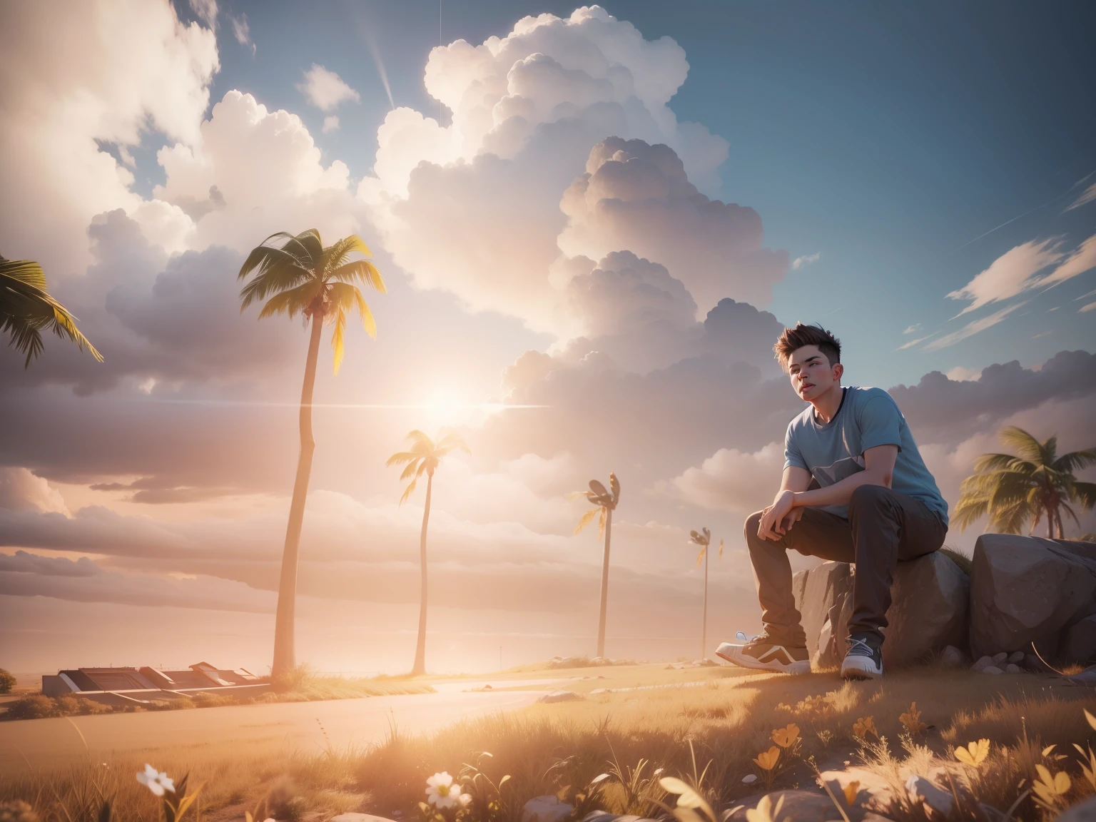 Change background animation 20 years old boy 3d photo 8k