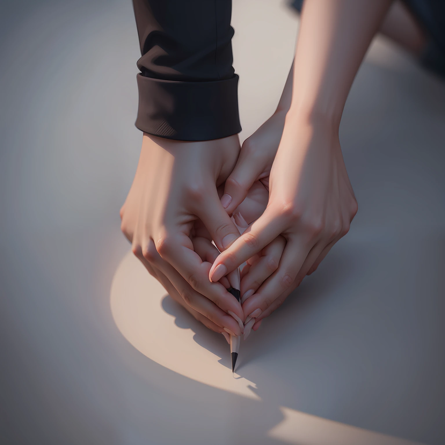 Draw an image of a hand, who hold each other, but can't connect