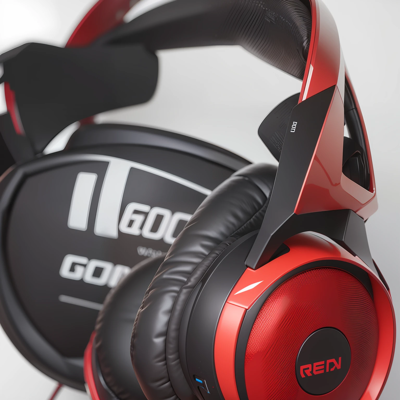 red headset gamer, realistic, perfection, 8k