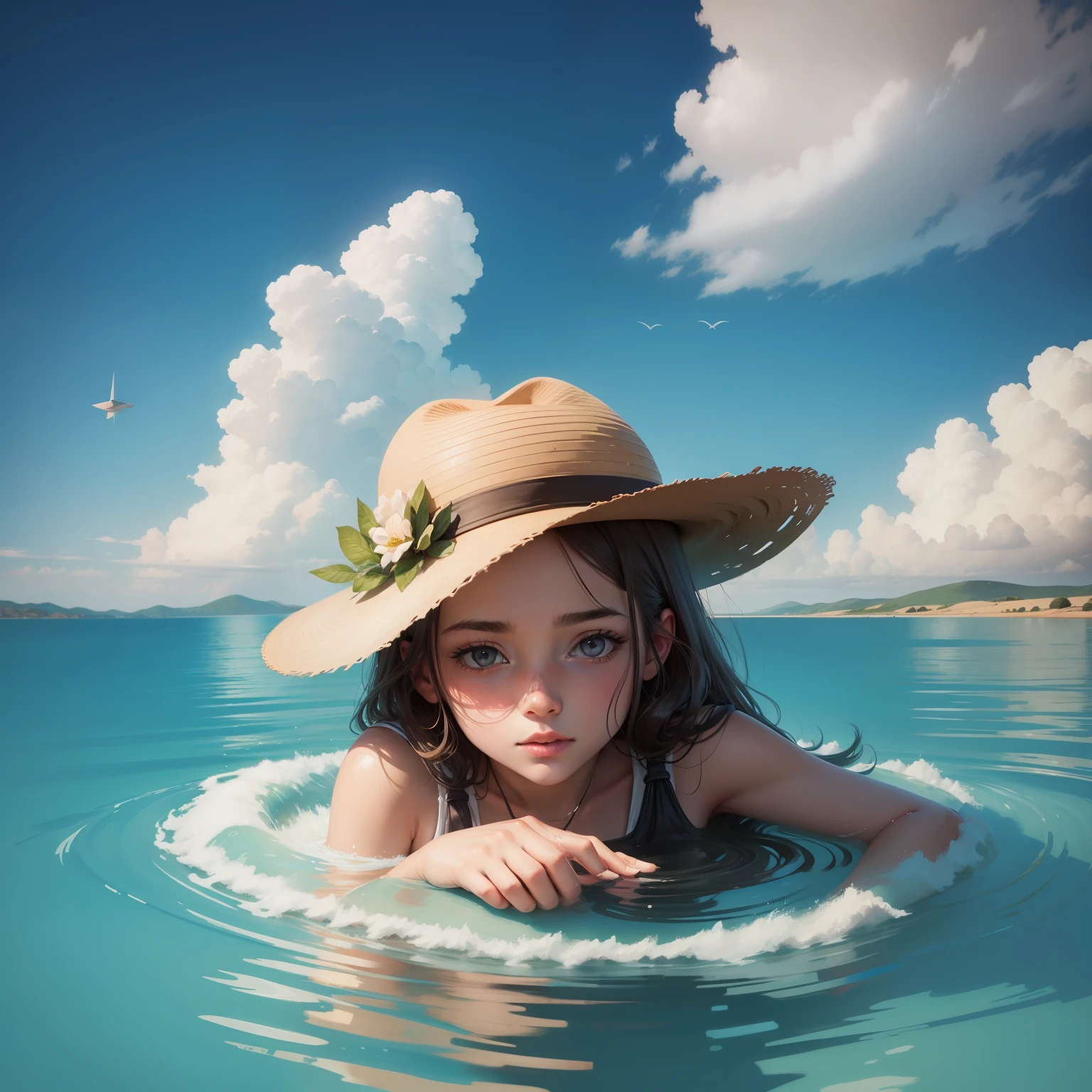 Hat floating. Illustration. heaven. Campo. 0 humano, 0 ser vivo.