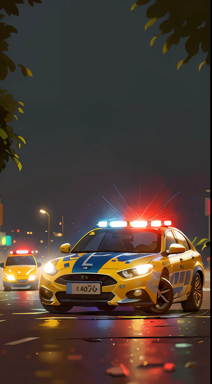 1Police Car in the city, perfect quality, clear focus (clutter - home: 0.8), (masterpiece: 1.2) (realistic: 1.2) (bokeh) (best quality) (detailed skin: 1.3) (complex details) (8K) (sharp focus), clean background, white background, long view composition, 85MM SHOT