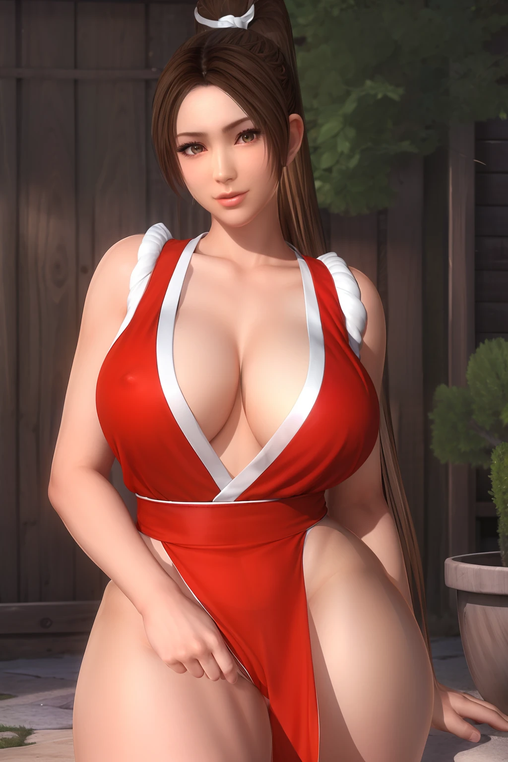 (day:1.7), sky background,a blue sky and clouds, (close-Up),
sitting at attention,sitting on couch,(Closed_mouth),
red dress,sleeveless,japanese_clothes,bare_shoulders,(Closed_clothes),
brown_hair,brown_eyes,Long_high_ponytail,hair_tie,makeup,
1 girl, 20yo,mature female,Beautiful Finger,Beautiful long legs,Beautiful body,Beautiful Nose,Beautiful character design, perfect eyes, perfect face,
looking at viewer,(light_smile:0.3),
NSFW,official art,extremely detailed CG unity 8k wallpaper, perfect lighting,Colorful, Bright_Front_face_Lighting,
(masterpiece:1.0),(best_quality:1.0), ultra high res,4K,ultra-detailed,
photography, 8K, HDR, highres, absurdres:1.2, Kodak portra 400, film grain, blurry background, bokeh:1.2, lens flare, (vibrant_color:1.2)
(Beautiful,large_Breasts:1.4), (beautiful_face:1.5),(narrow_waist), NSFW