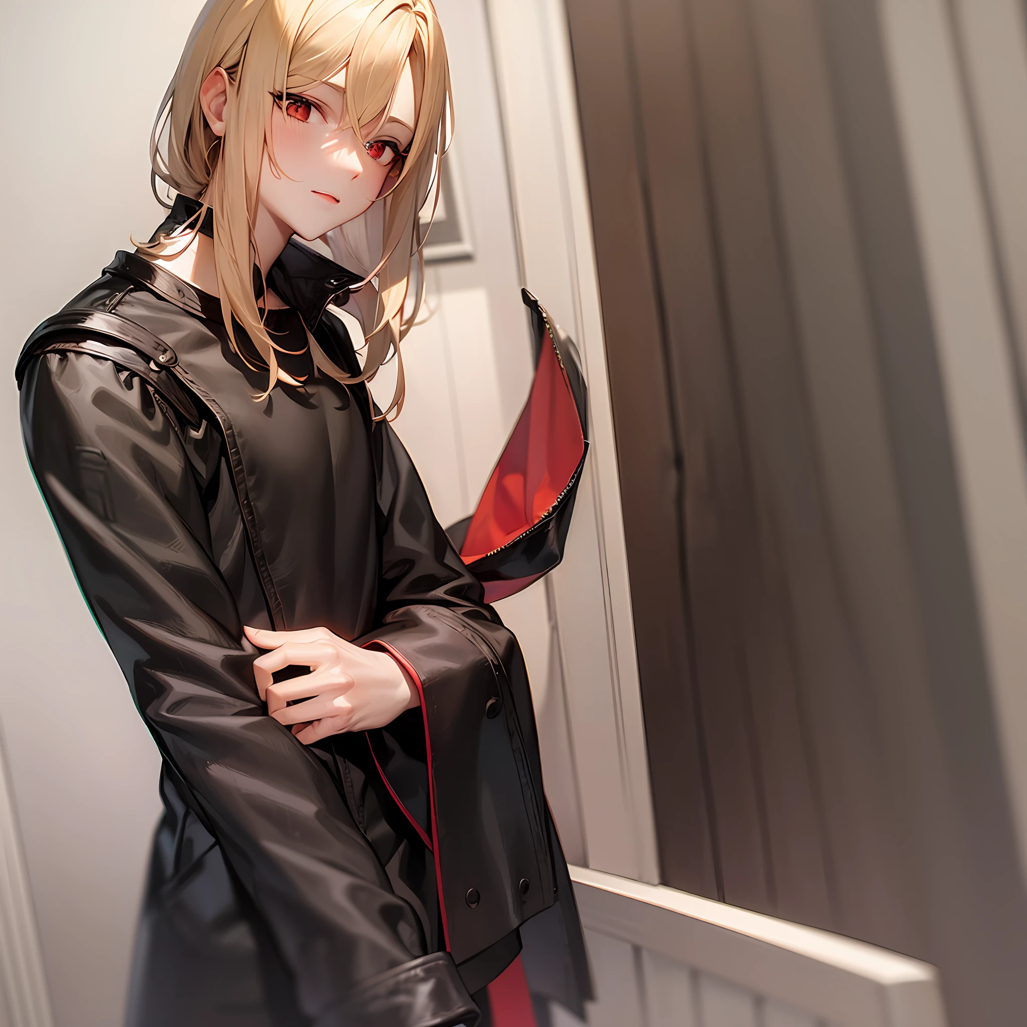 Boy blonde red eyes