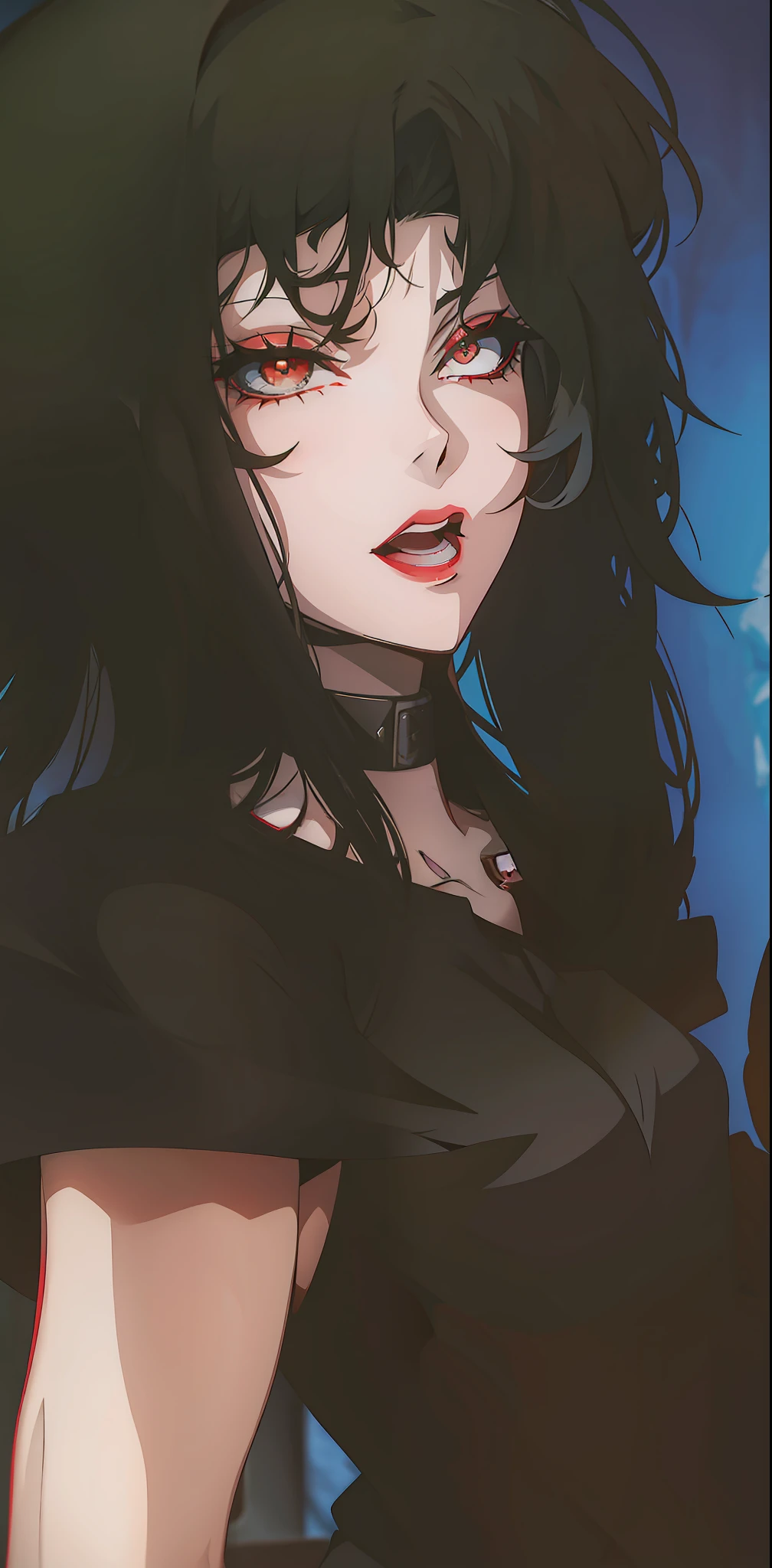 Girl,orelhas pontudas, olhos vermelhos, vampira,4k