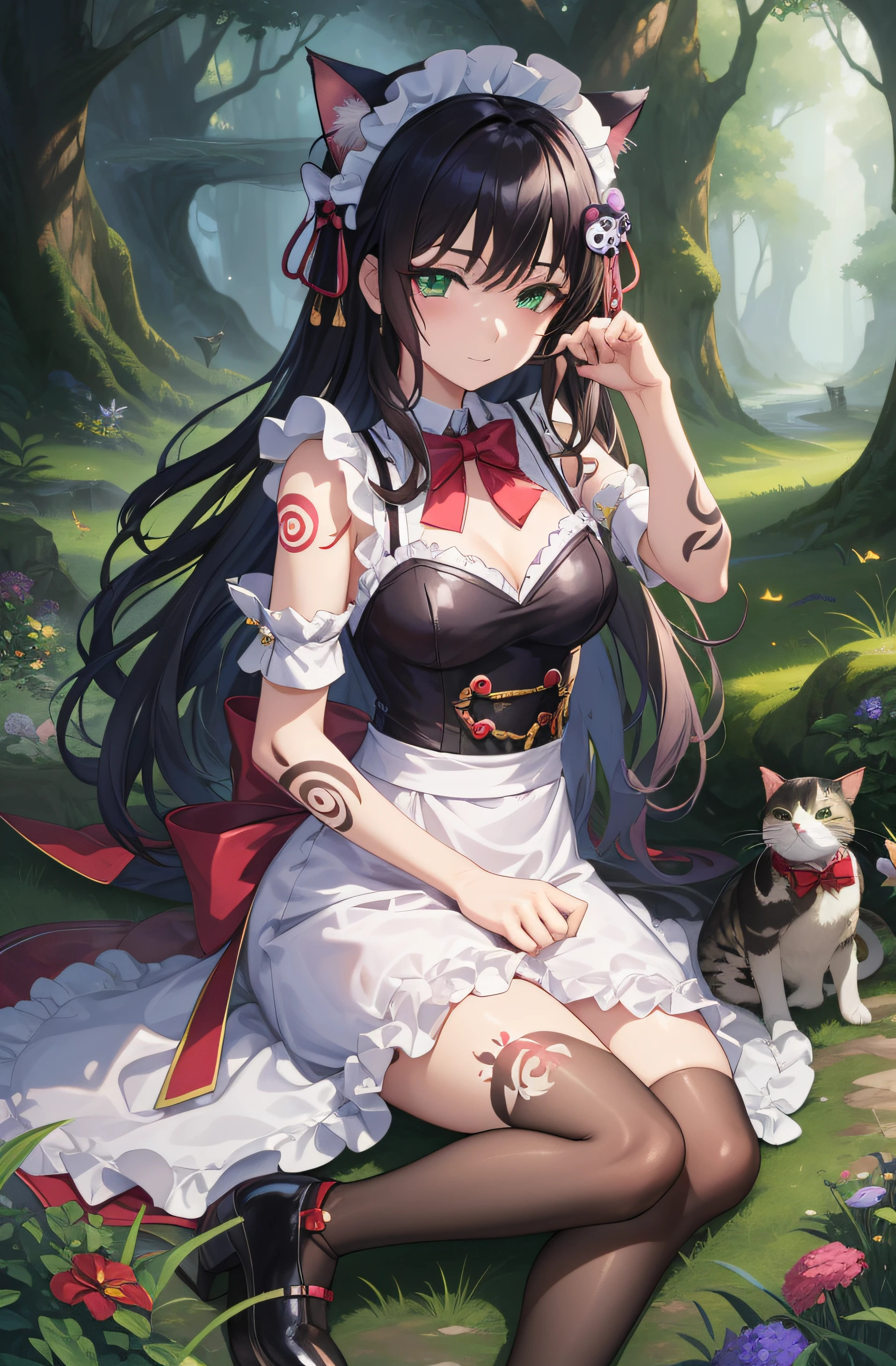 Anime girl in white dress with bucket of flowers, a maid in a magical forest, anime girls in maid costumes, lolish, anime maids riding early tanks, splash art anime loli, a sexy maid in a magical forest, insect trainer girl, anime cat girl in a maid costume, Lori, small curvy loli, maid clothes, (masutepiece, Best Quality, Official art, Beautiful and aesthetic:1.2), Beautiful woman with bird, Beautiful woman, hone onna skeleton geisha, With a geisha tattoo, Yakuza tattoos on the body, Oriental tattoos, Highly detailed tattoo, tattoo art, Full body tattoo, Full body tattoo, Highly detailed full-body art, Beautiful face of a woman, Beautiful green eyes, Skull Phoenix Bird, 8K, detail,Best Quality, Perfect.