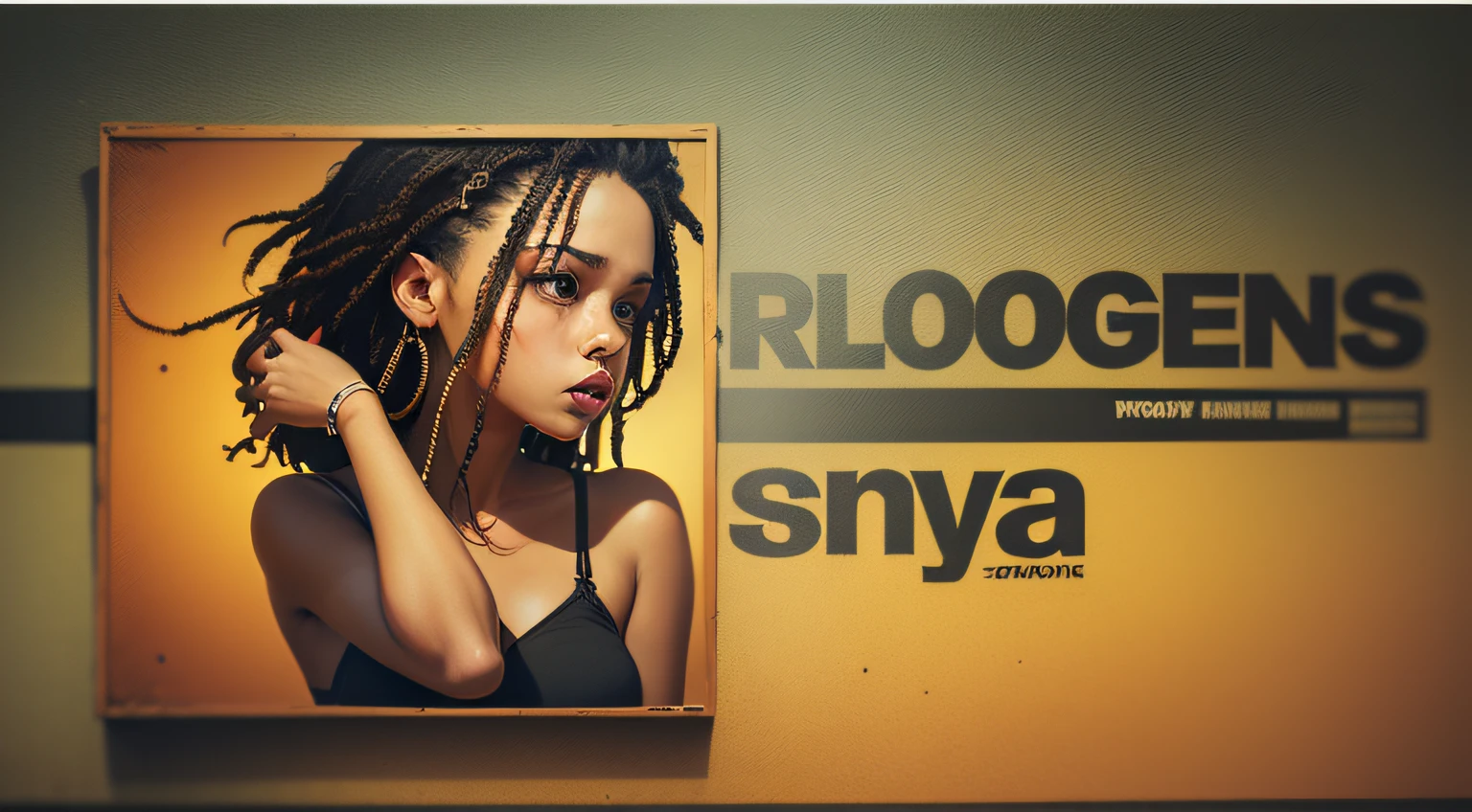 (Reggae style advertising background), (contains no text), cores vibrantes, realista, freixos de luz, grunge, faixas amarelas